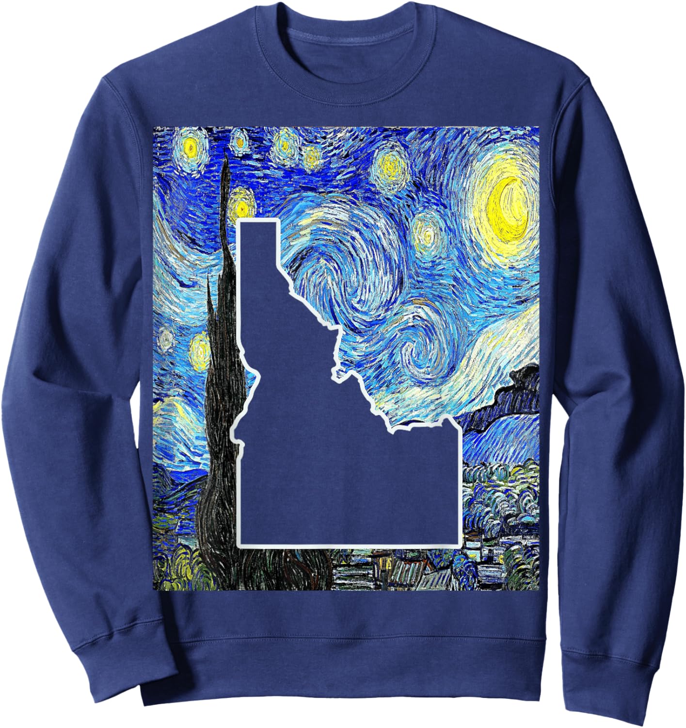 Idaho State Starry Night Idaho Map Idahoan Sweatshirt - Sweatshirt | Navy