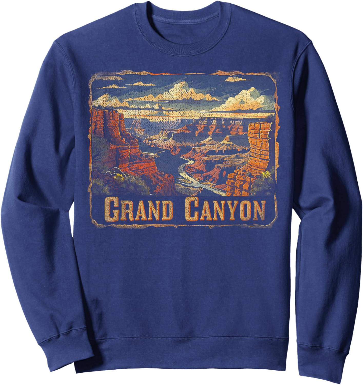 Grand Canyon - US National Park Vintage Men Women Kids Retro Sweatshirt - Sweatshirt | Navy