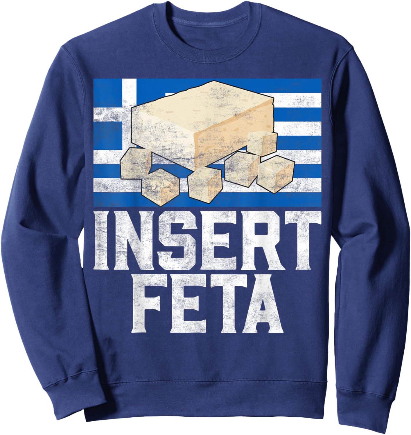 Insert Feta Greek Sweatshirt - Sweatshirt | Navy