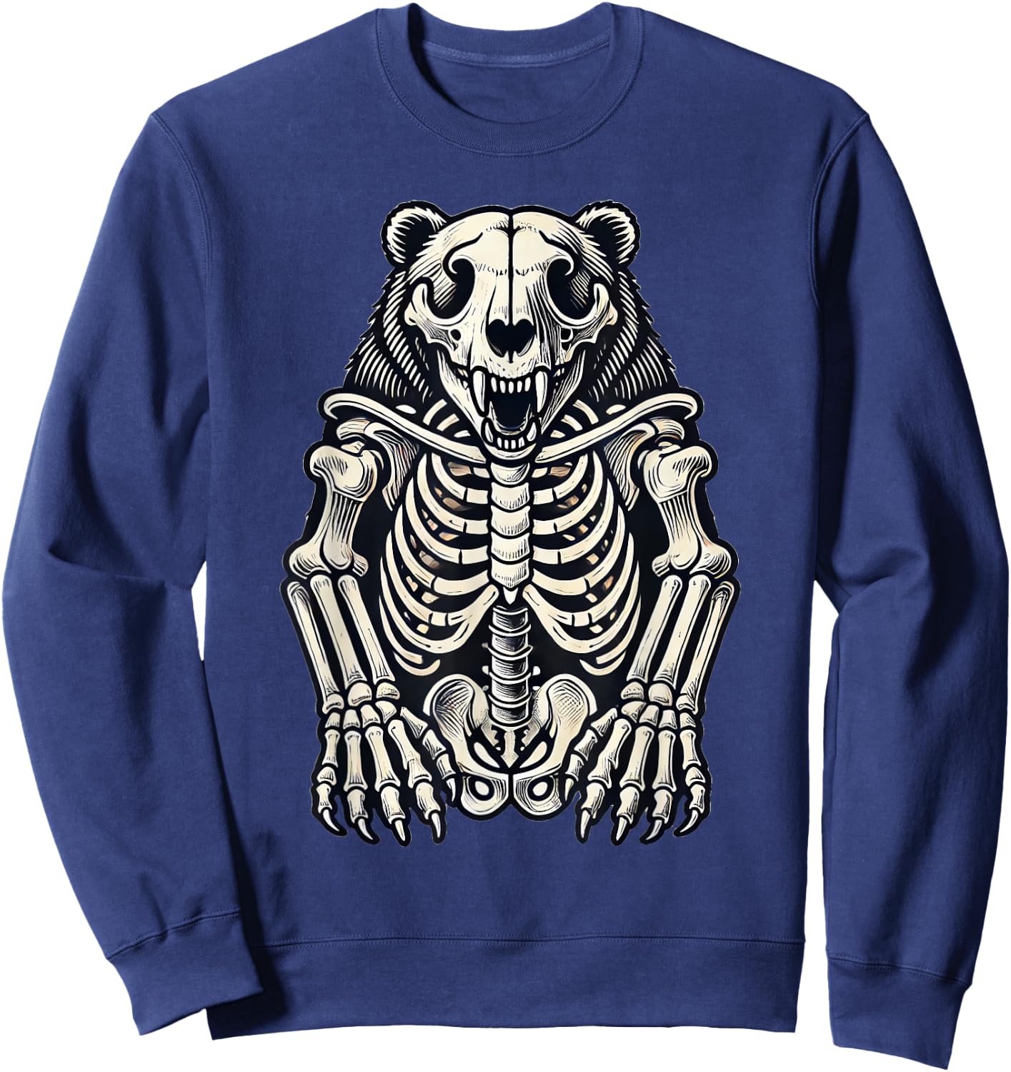 Bear Skeleton Halloween Sweatshirt - Sweatshirt | Navy