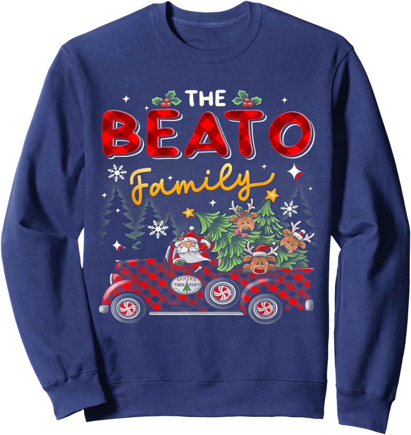 The Beato Family Christmas Matching Pajamas Group Gift Sweatshirt - Sweatshirt | Navy