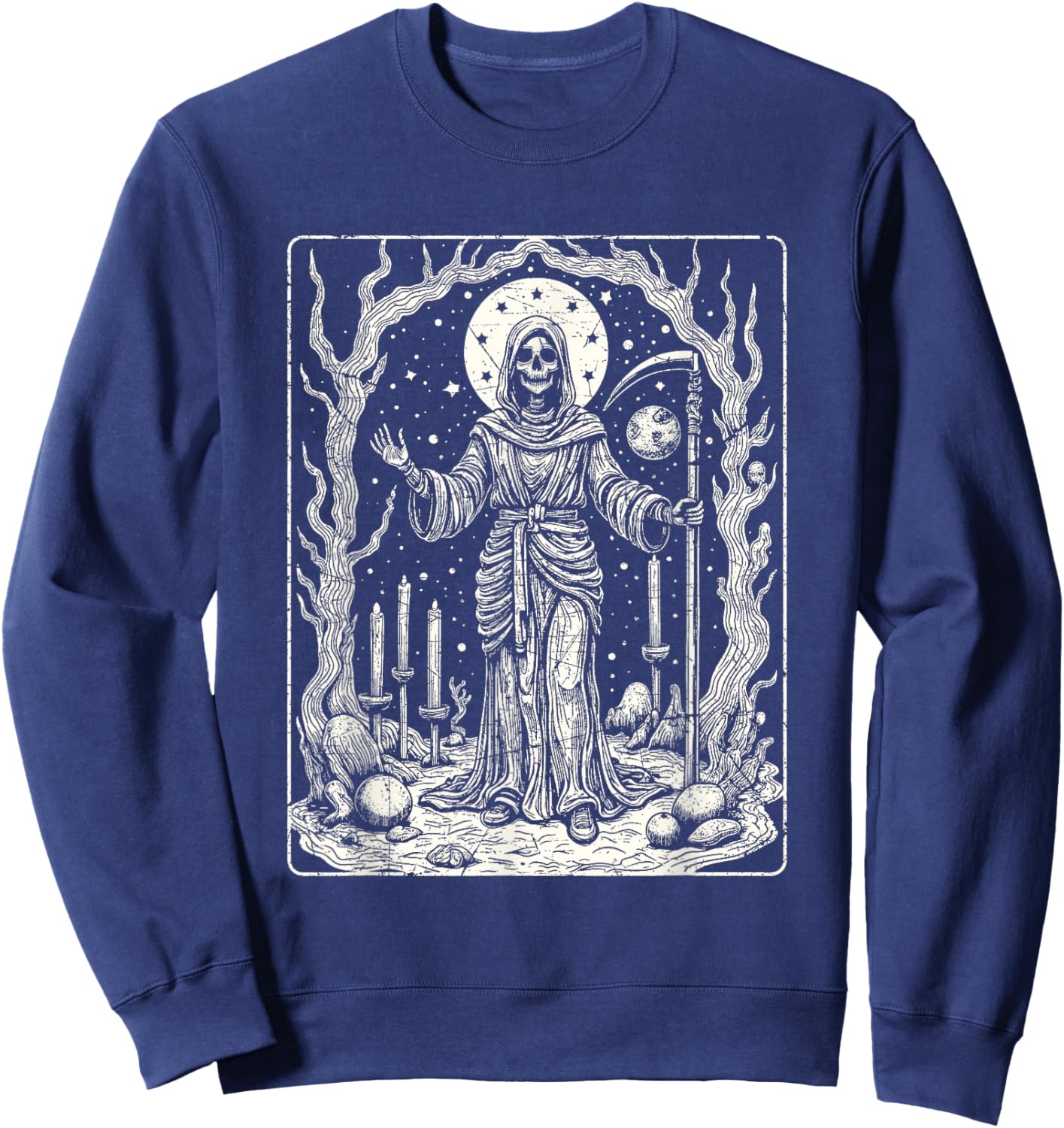 Dia De Los Muertos La Santa Muerte La Catrina Sugar Skull Sweatshirt - Sweatshirt | Navy