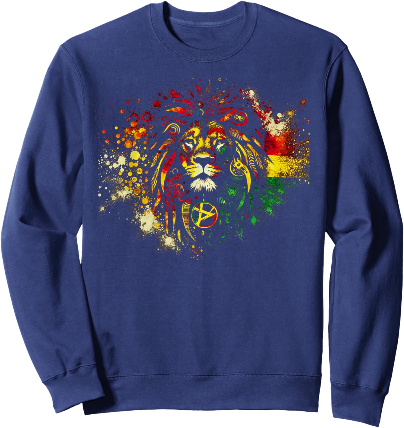 Symbolic Rasta Lion Sweatshirt - Sweatshirt | Navy