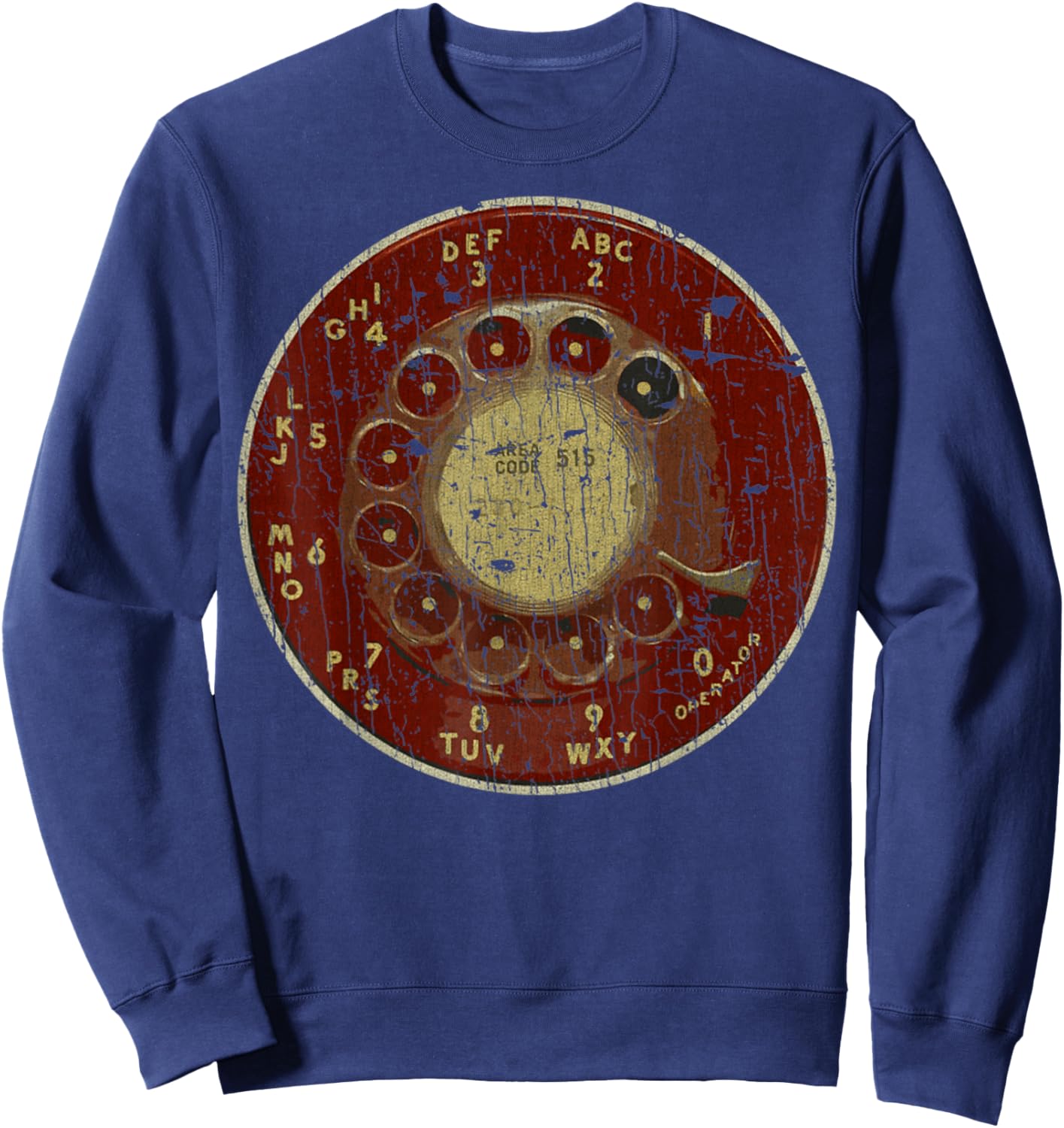 Rotary Dial 70s Vintage Retro Style Rotary Dial Phone Sweatshirt - Sweatshirt | Navy