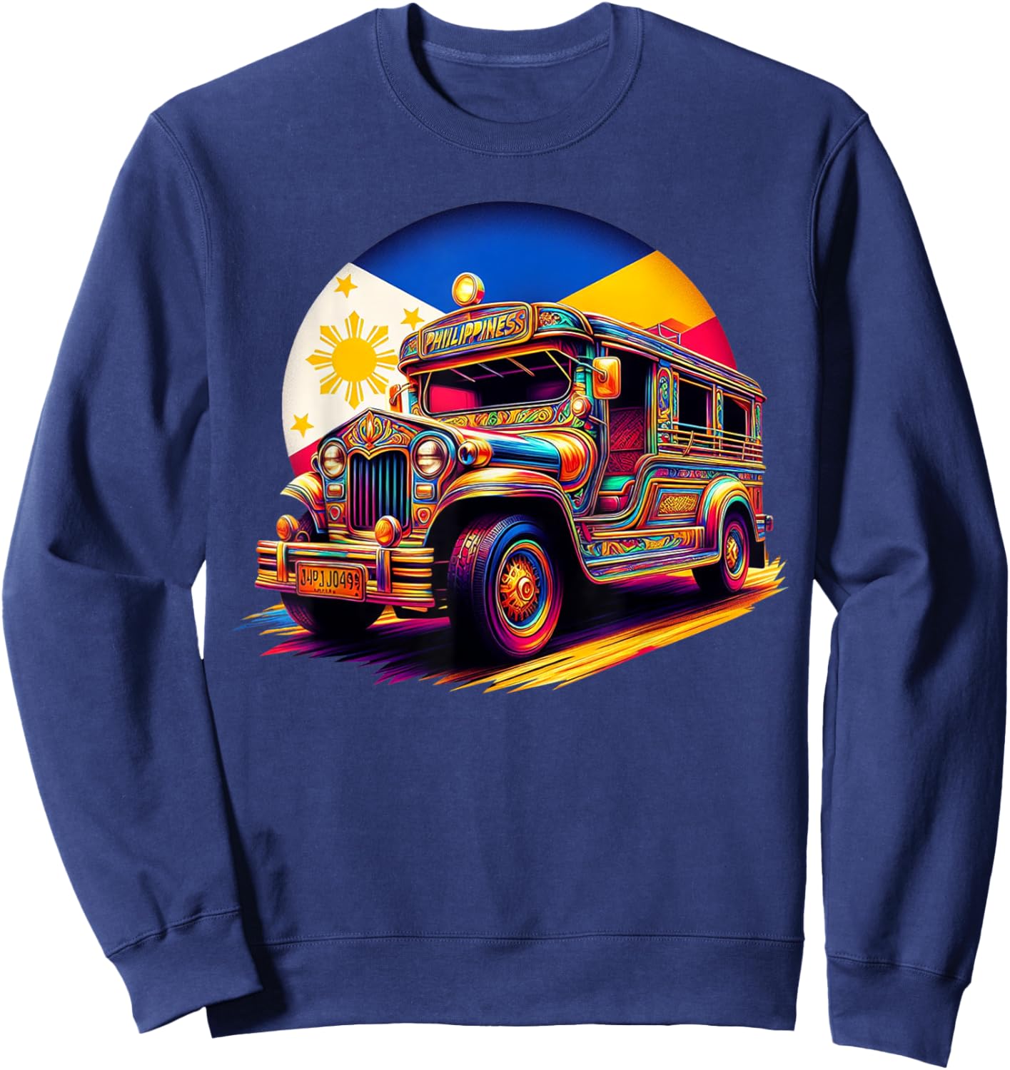 Philippines Flag Proud Filipino Souvenir Philippines Jeepney Sweatshirt - Sweatshirt | Navy