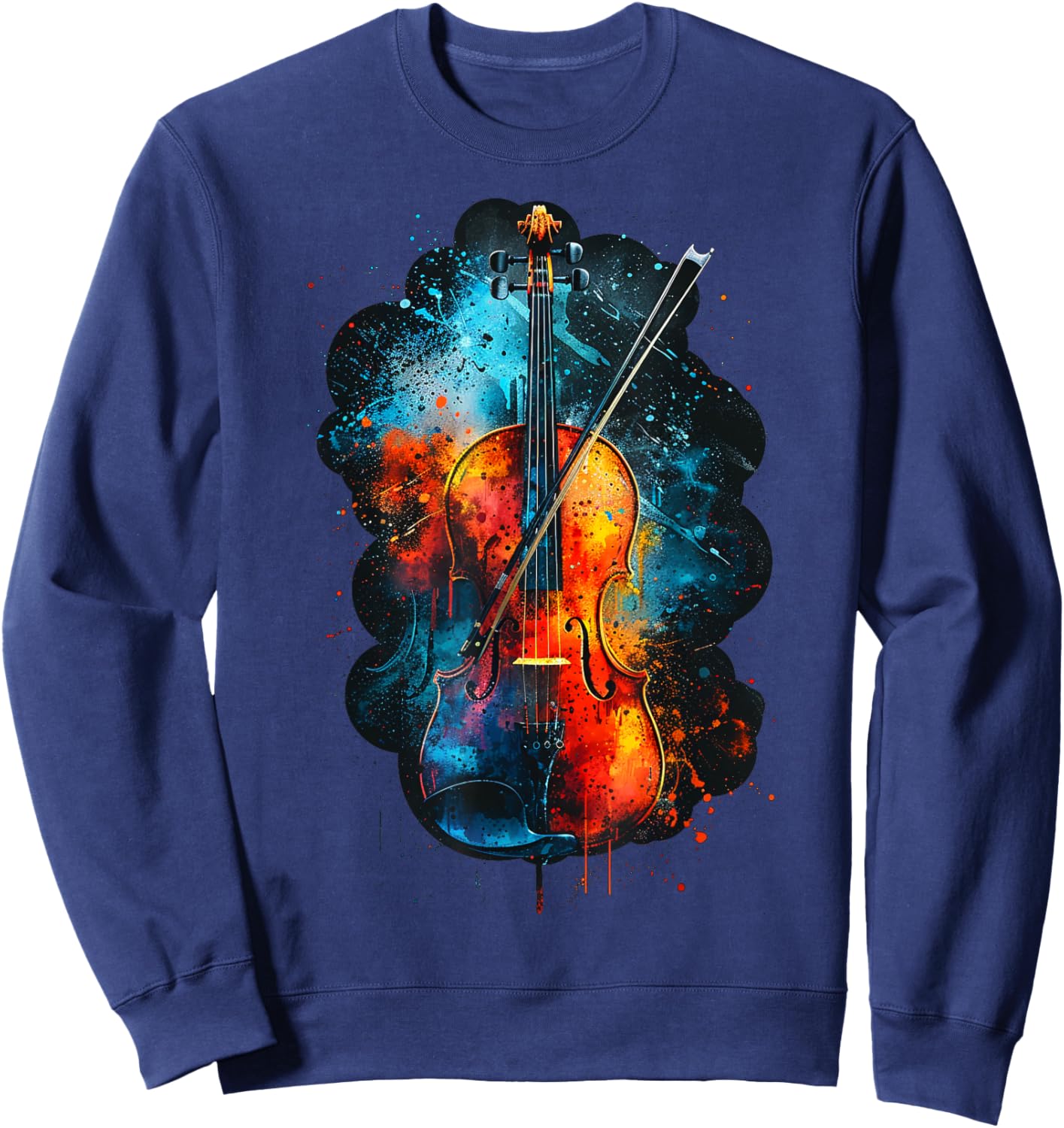 Cool Colorful Viola musician Sweatshirt - Sweatshirt | Navy