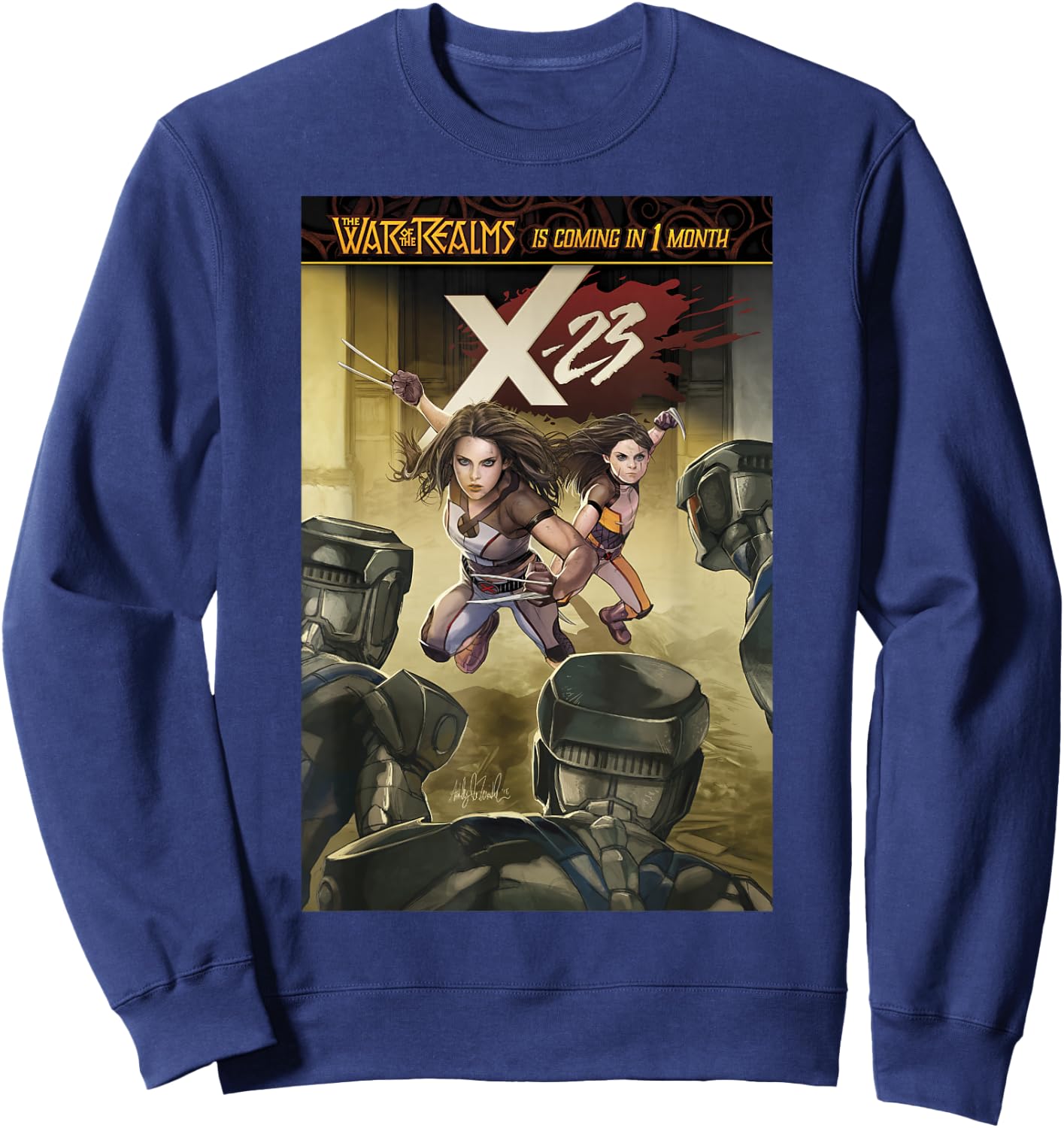 Marvel Comixology X-23 X-Assassin Comic Book Cover Sweatshirt - Sweatshirt | Navy