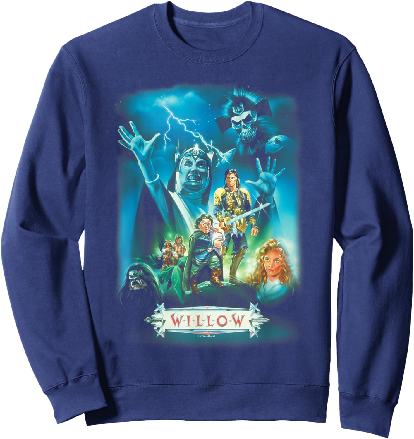 Lucasfilm Willow Illustrated Blue Movie Poster Sweatshirt - Sweatshirt | Navy