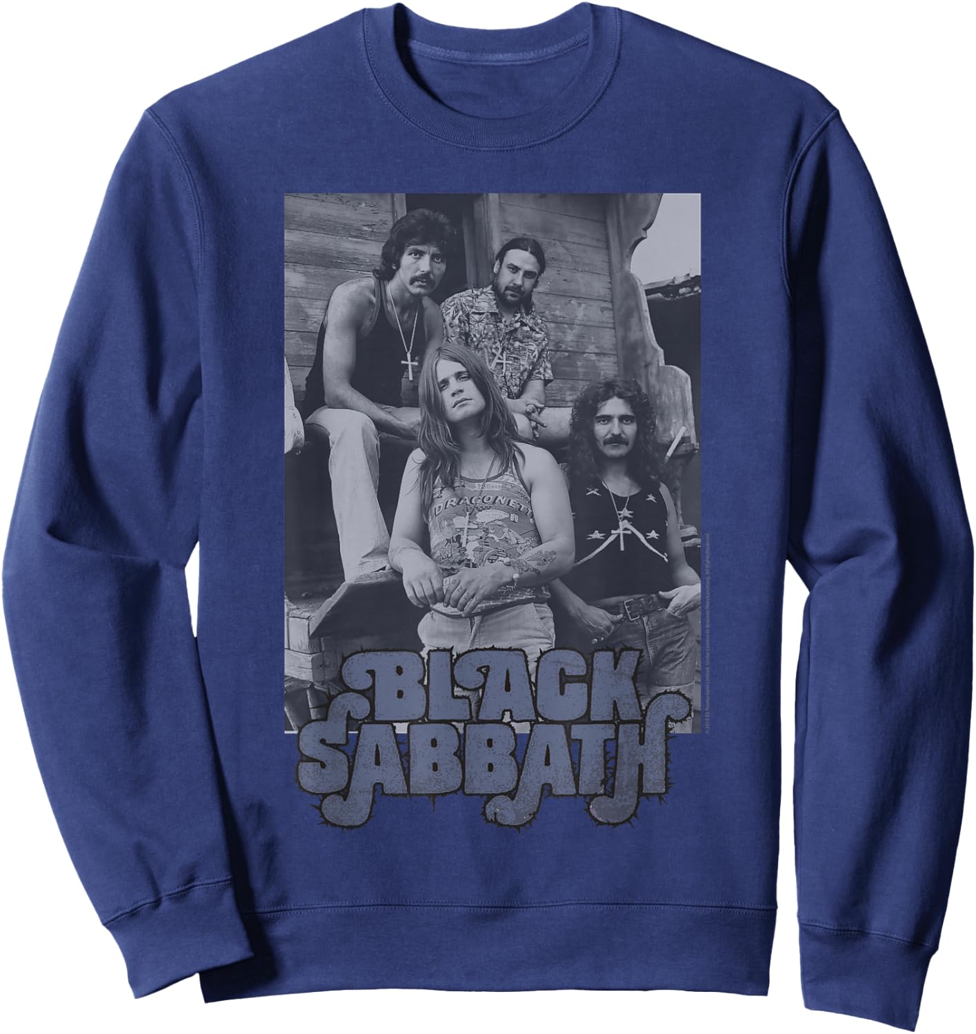 Black Sabbath Official B&W Band Photo Sweatshirt - Sweatshirt | Navy
