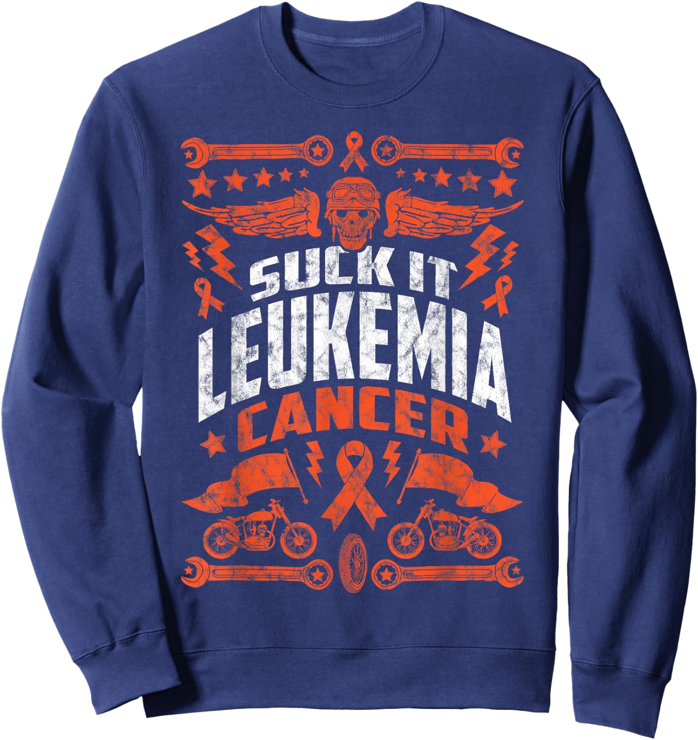 Suck It Leukemia | Motorcycle Sweatshirt - Sweatshirt | Navy