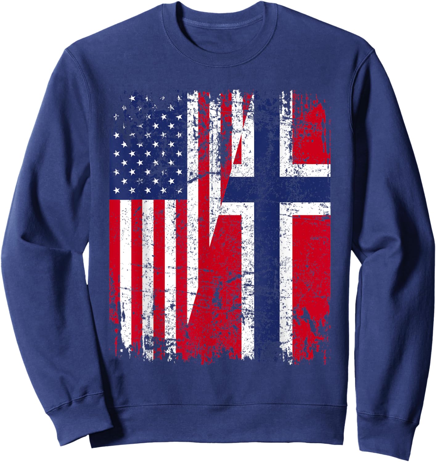 NORWEGIAN American Flag | Men Women Kids | NORWAY Sweatshirt - Sweatshirt | Navy