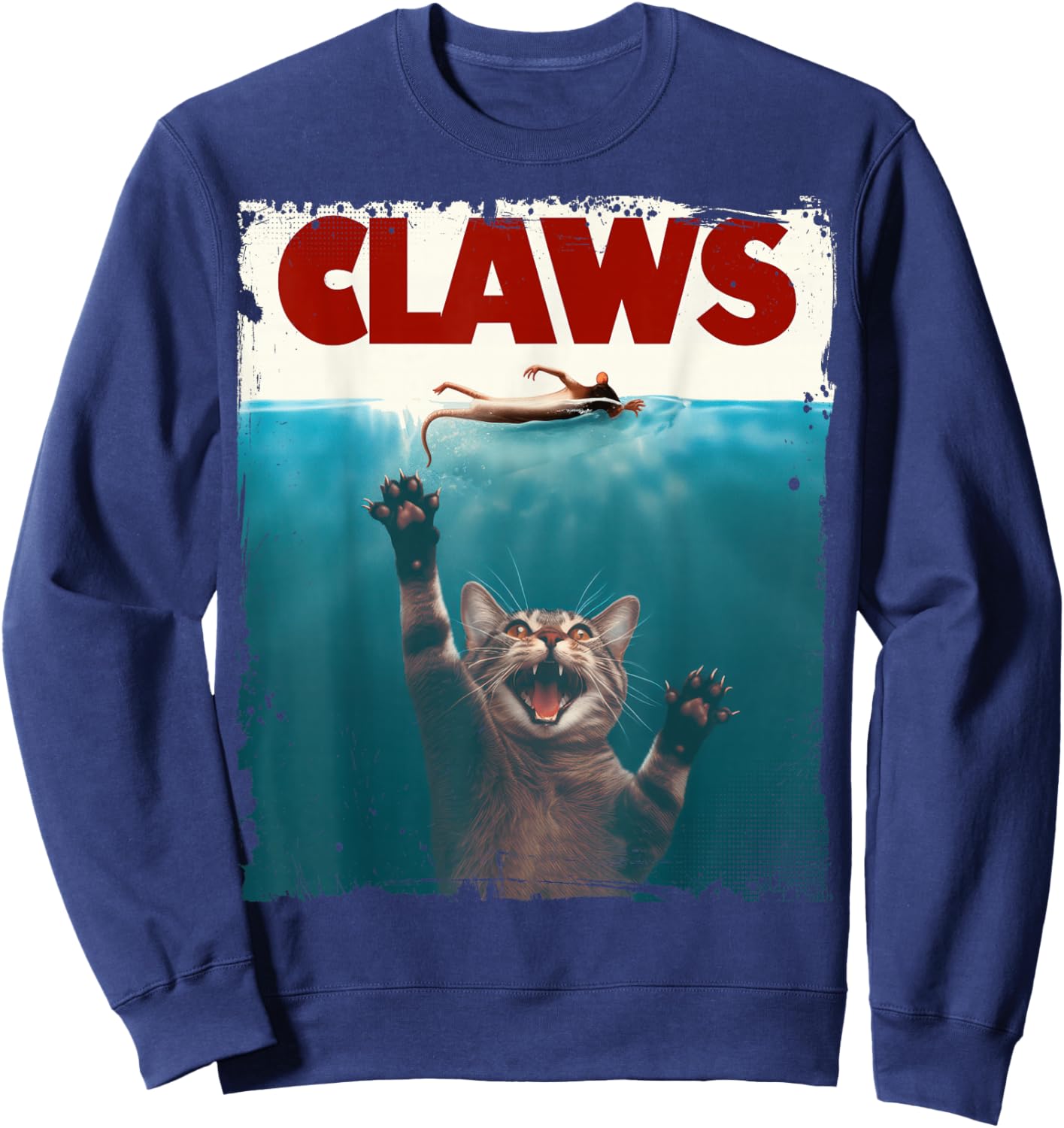 Claws Funny Cat I Love Cat Paws Cat Parody Animal Lover Sweatshirt - Sweatshirt | Navy