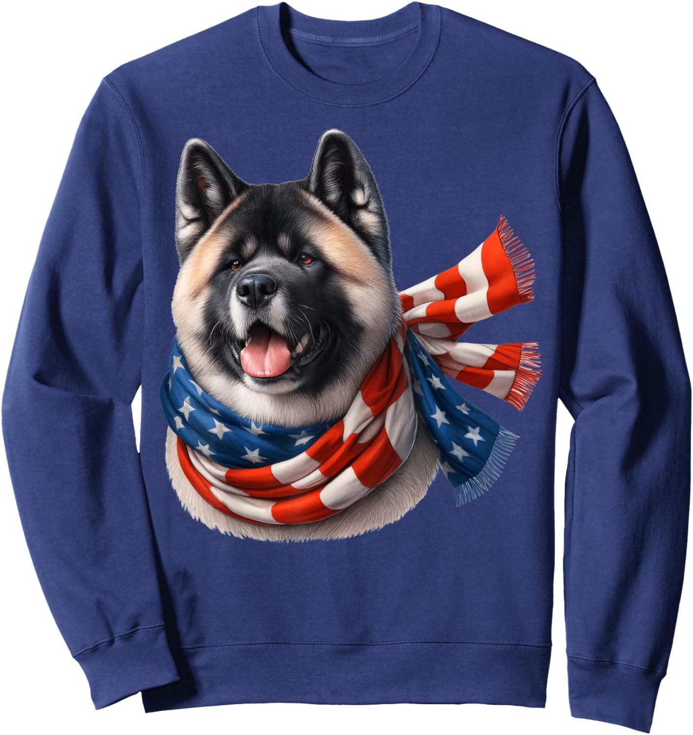 Akita American Flag Patriotic Akita Dog Lover 4th of July Men Sweatshirt - Sweatshirt | Navy