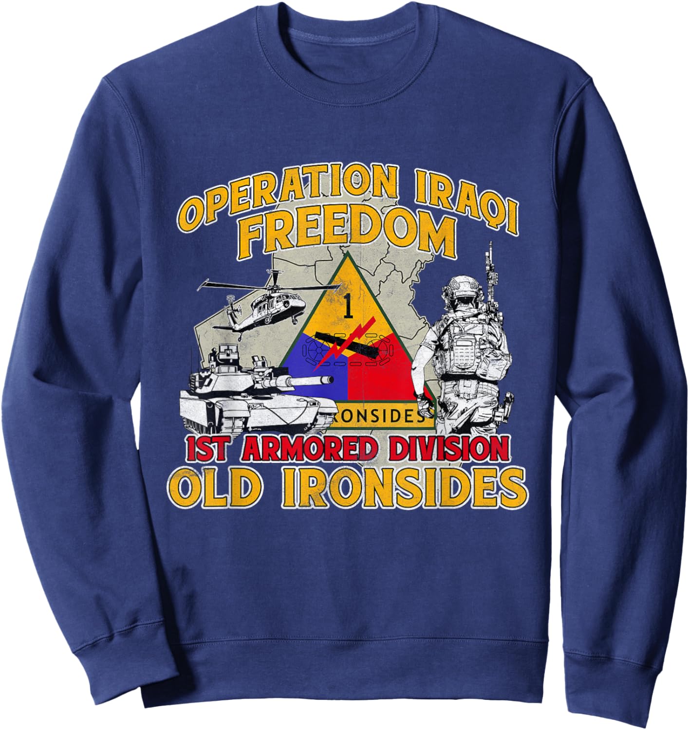 1st Armored Division - Operation Iraqi Freedom OIF Veteran Sweatshirt - Sweatshirt | Navy