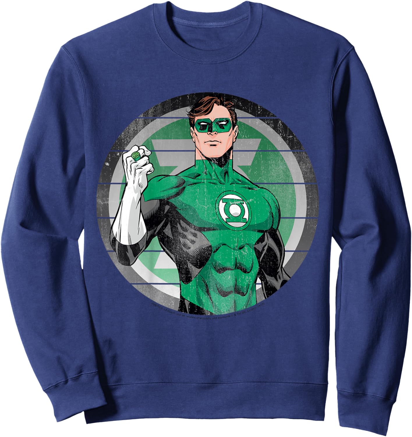 Kids DC Comics The Green Lantern Circle Striped Portrait Sweatshirt - Sweatshirt | Navy