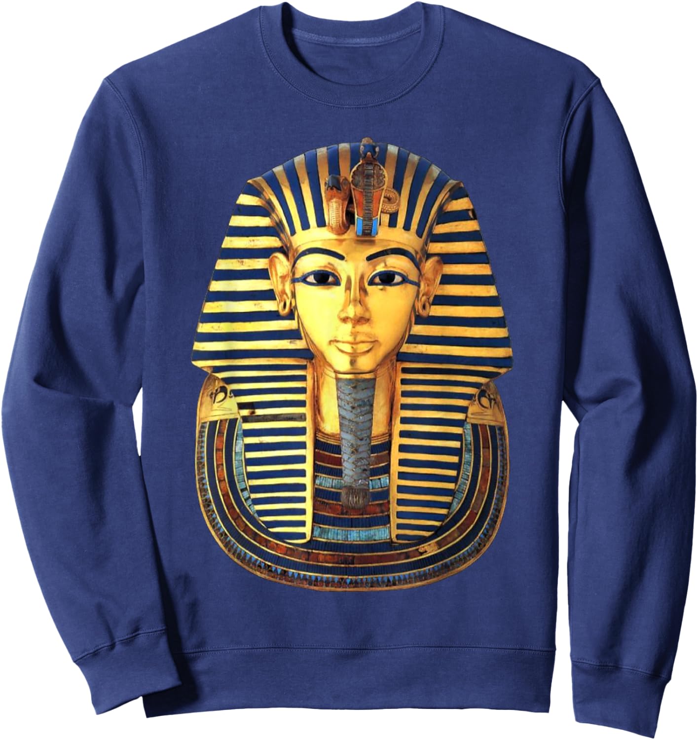 Tutankhamun Golden mask | Ancient Kemet Pharaoh King Tut Sweatshirt - Sweatshirt | Navy
