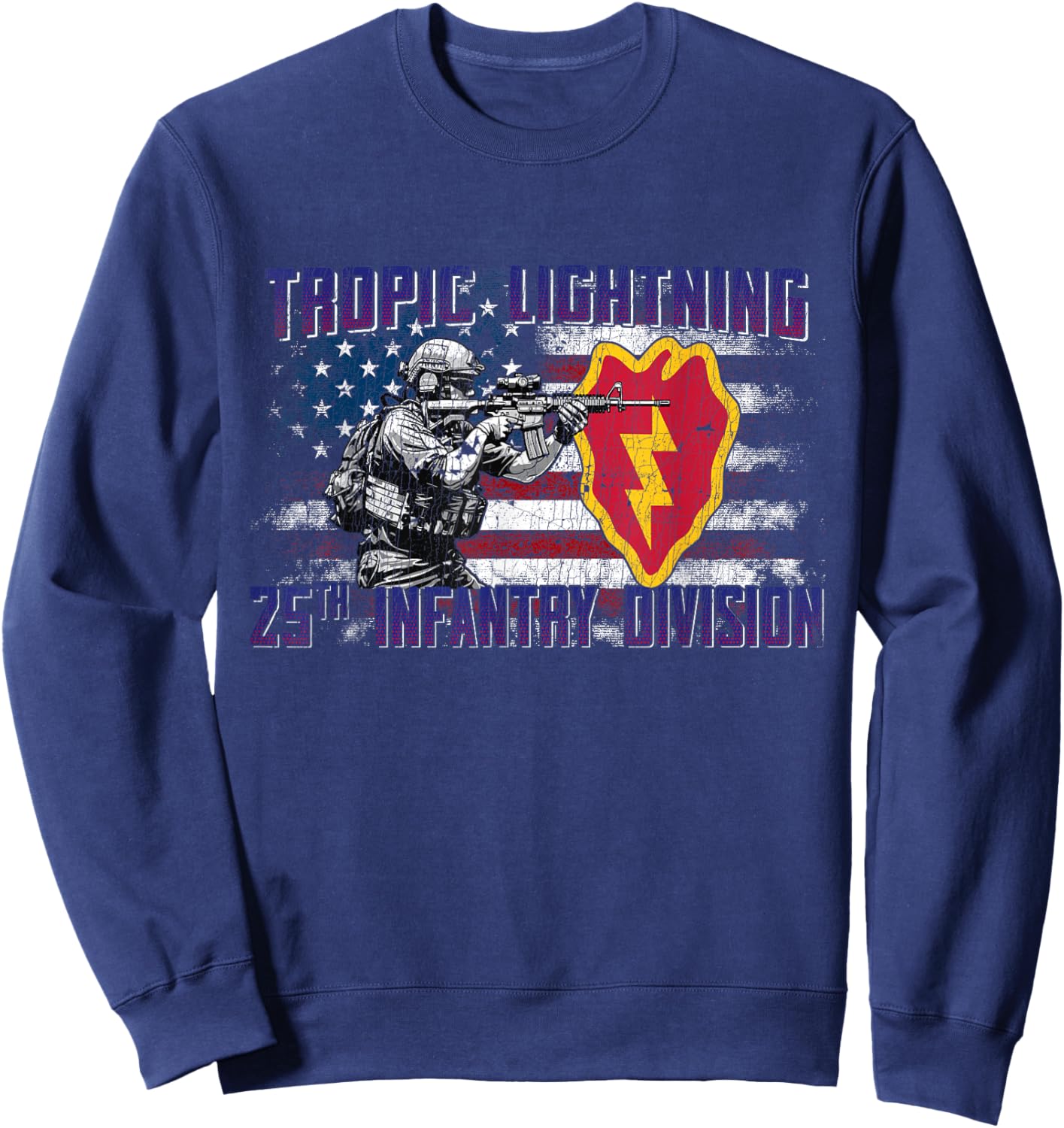 25th Infantry Division 25 ID Tropic Lightning Division Sweatshirt - Sweatshirt | Navy