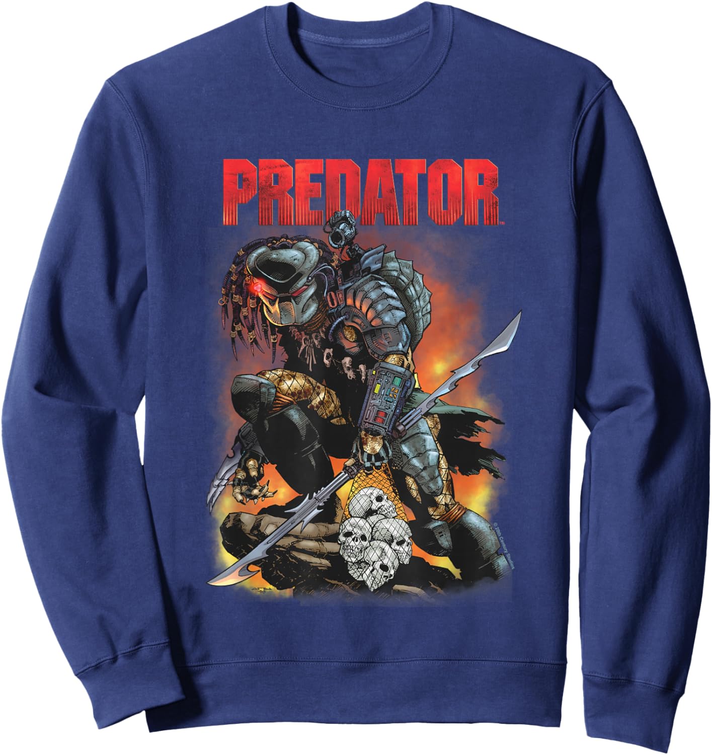 Predator Ready To Hunt Big Chest Iconic Retro Poster V2 Sweatshirt - Sweatshirt | Navy