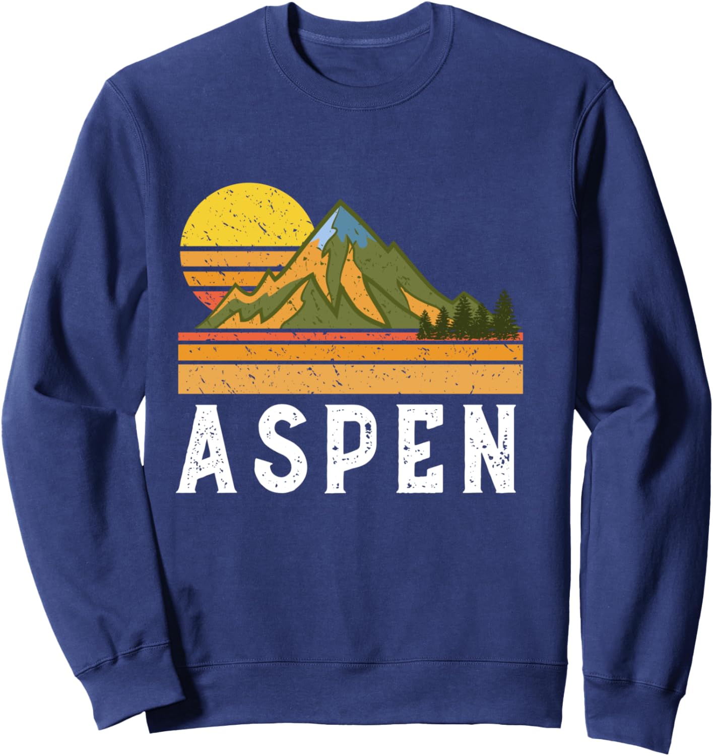 Mountain Sunset Vacation Gift- Aspen Colorado Sweatshirt - Sweatshirt | Navy