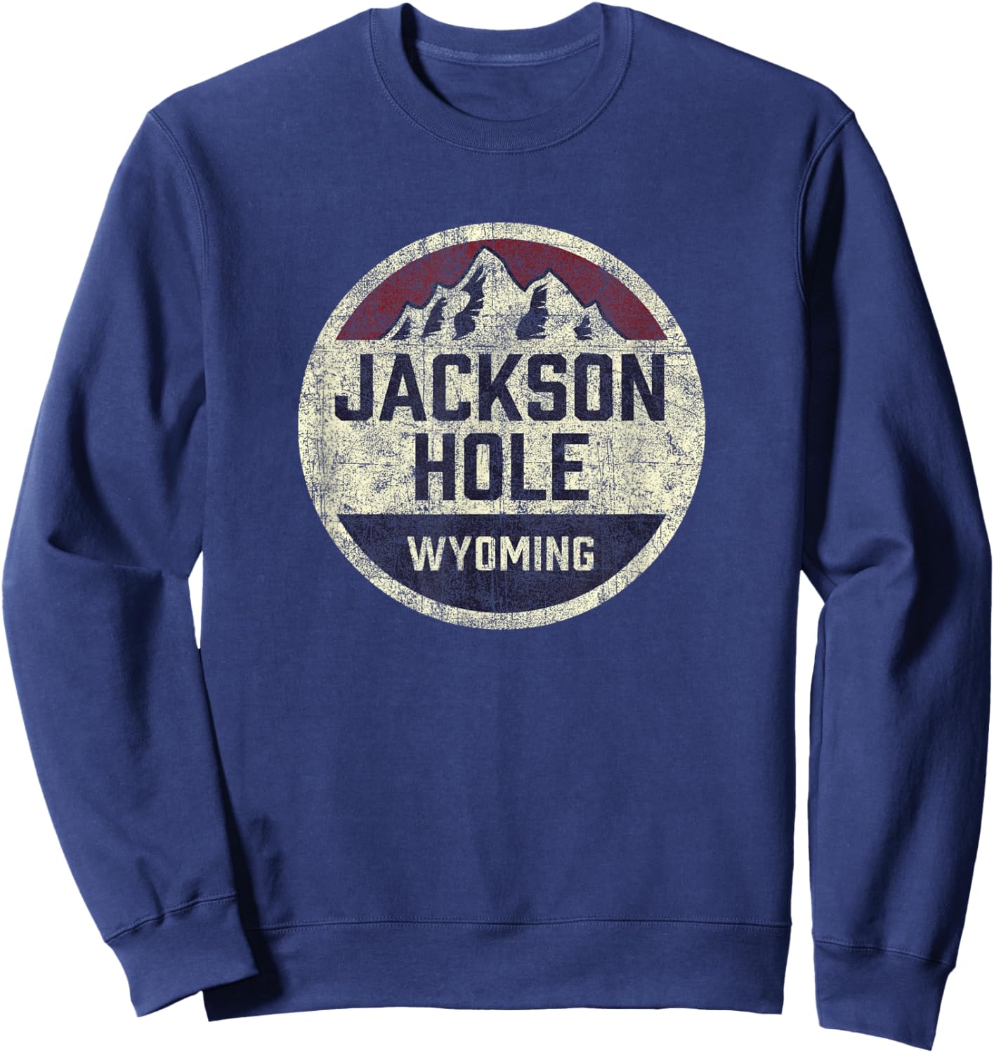 Vintage Jackson Hole Wyoming Souvenir Retro Hiking Graphic Sweatshirt - Sweatshirt | Navy