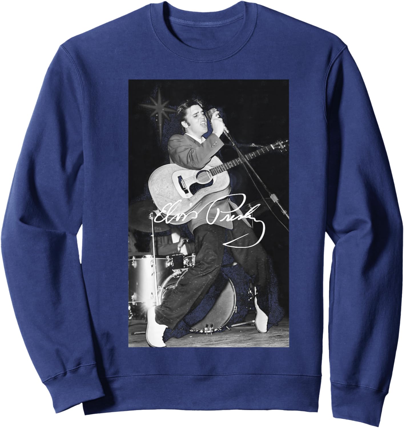 Elvis Presley B&W Gitarre Sweatshirt - Sweatshirt | Navy