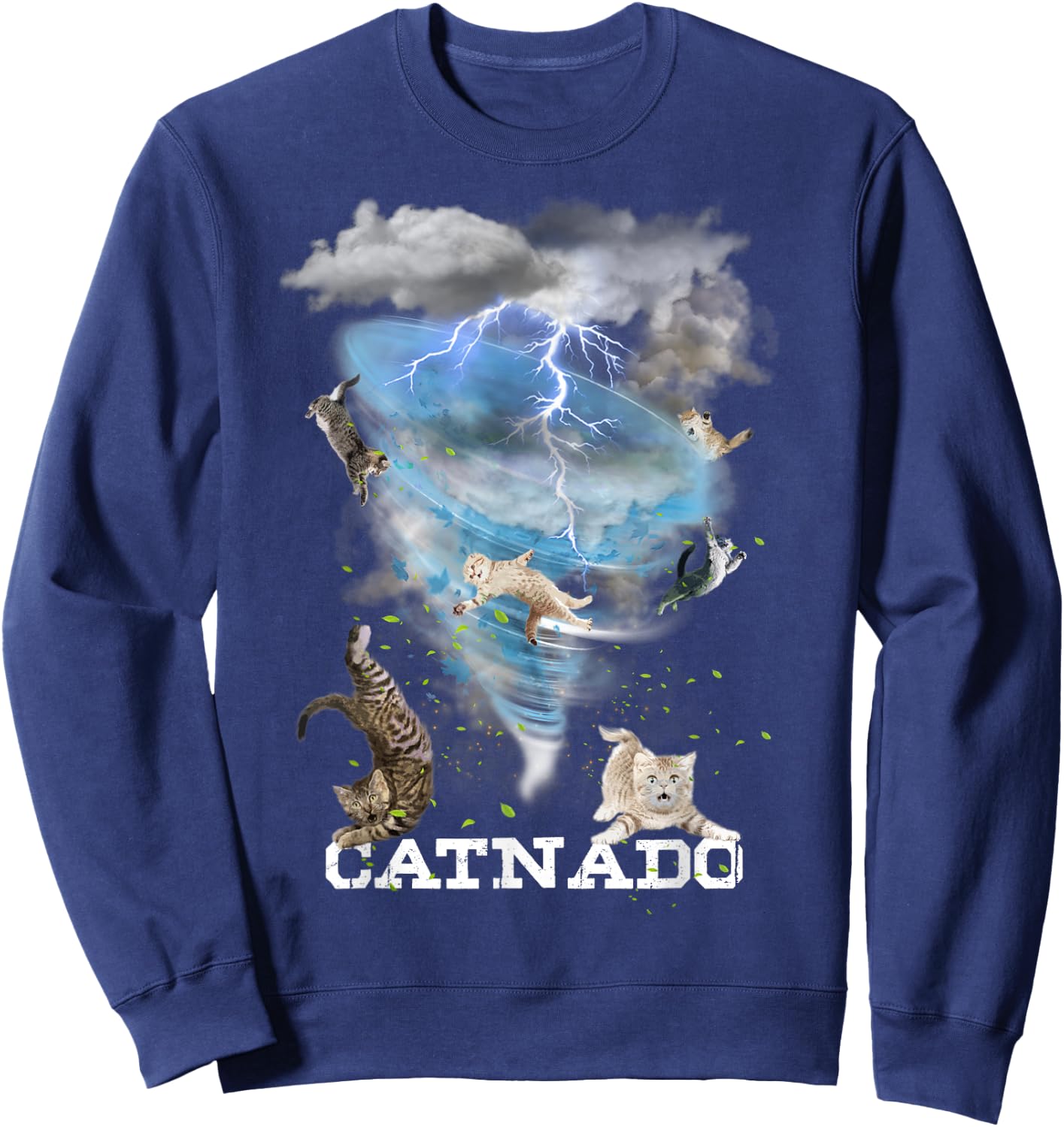 CATNADO | Funny Best Graphic Cute Cat Lover Sweatshirt - Sweatshirt | Navy