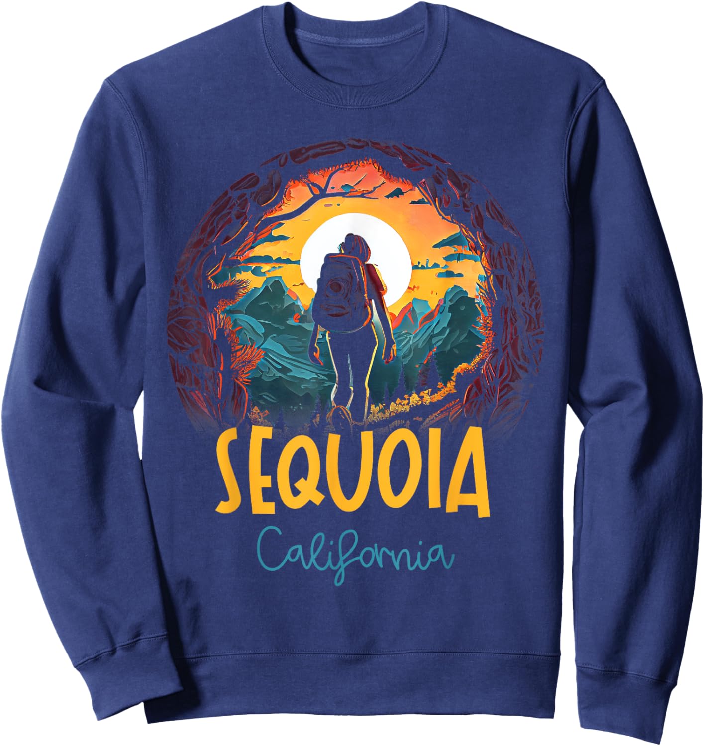 Sequoia California Souvenir Hiking Sweatshirt - Sweatshirt | Navy