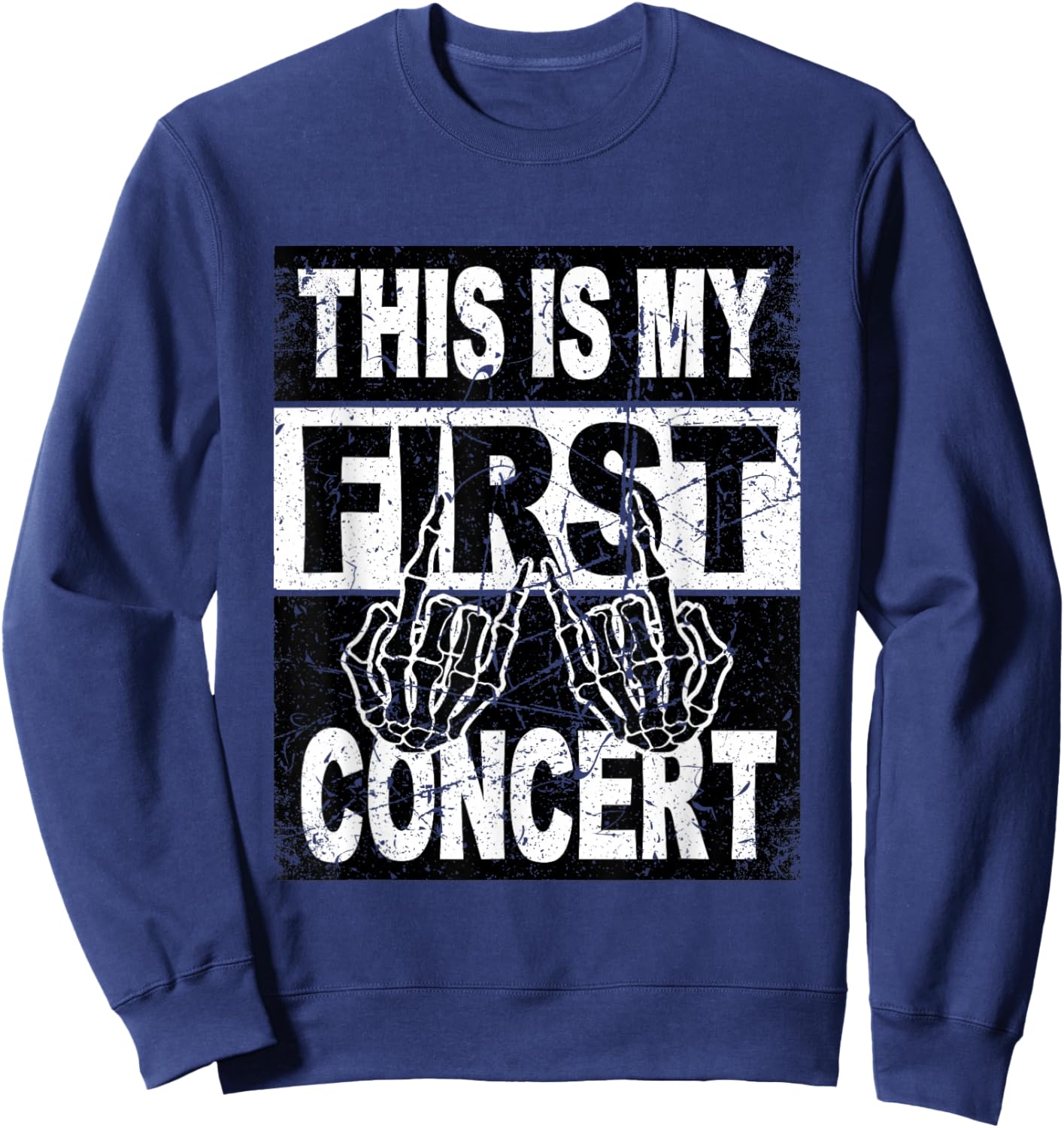 Retro This is My First Concert Shirt Kids Women Sweatshirt - Sweatshirt | Navy