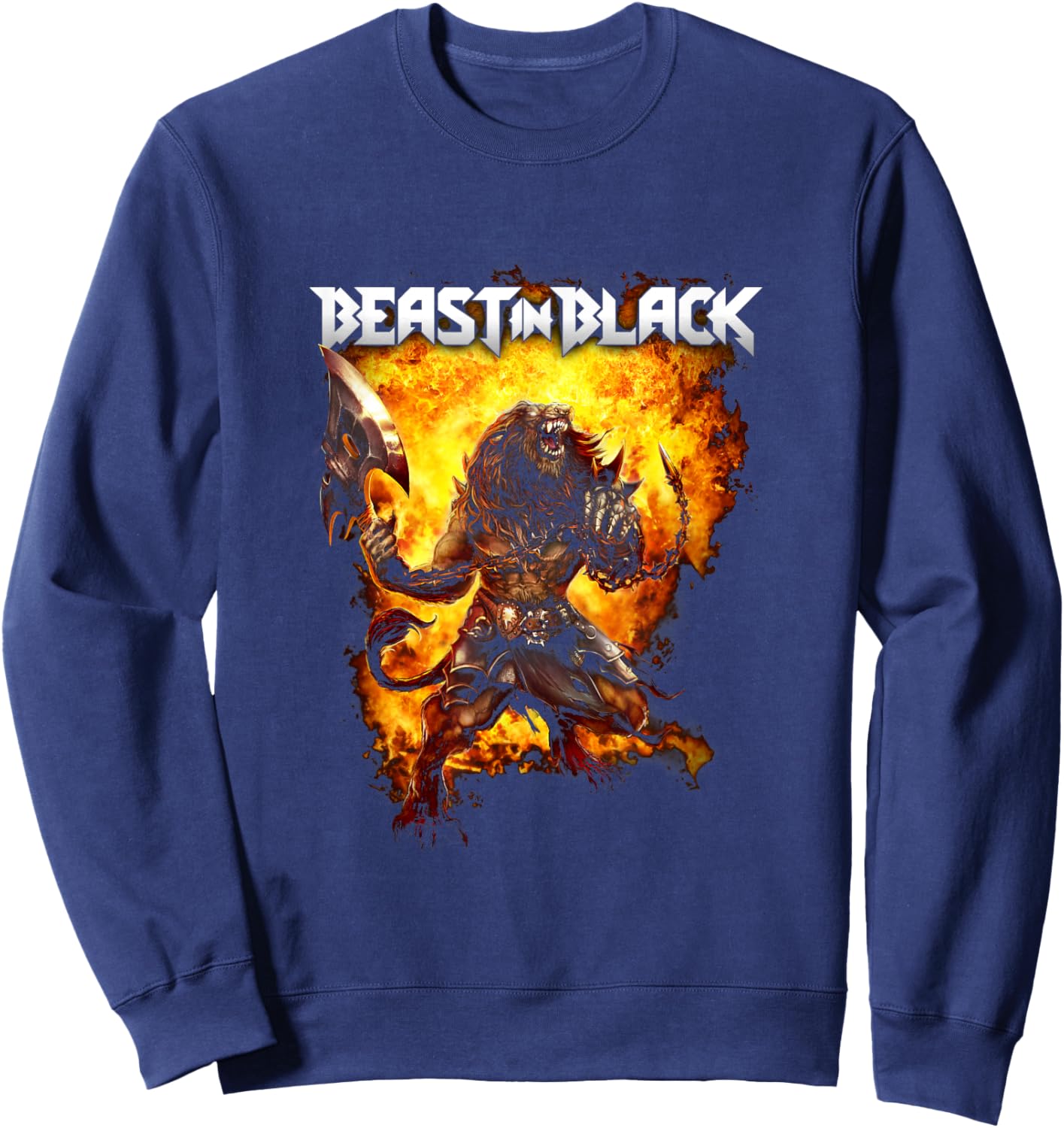 Beast In Black Herren Damen Schwarz Crew-Ausschnitt Klassisch Standardlänge Polyester 100% S Sweatshirt - Sweatshirt | Navy