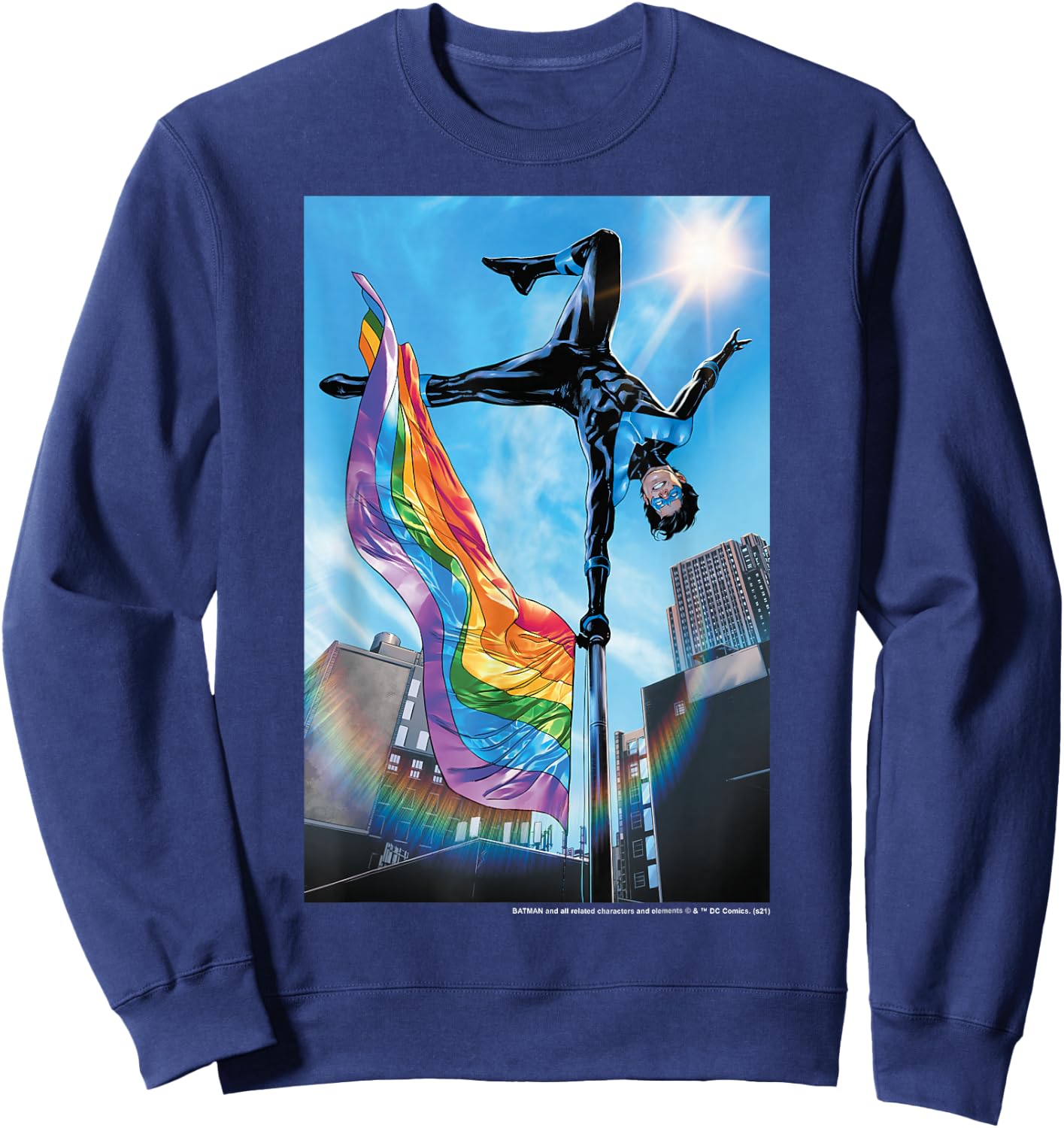 DC Comics Pride Nightwing Flag Flip Sweatshirt - Sweatshirt | Navy