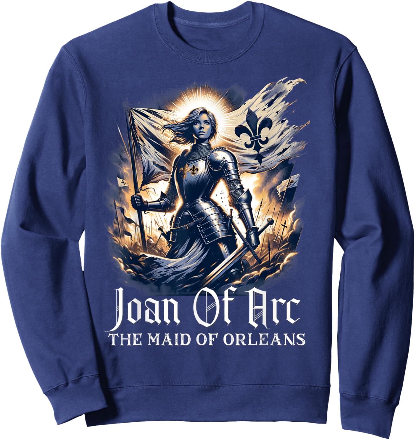 Saint Joan of Arc Catholic Sweatshirt - Sweatshirt | Navy