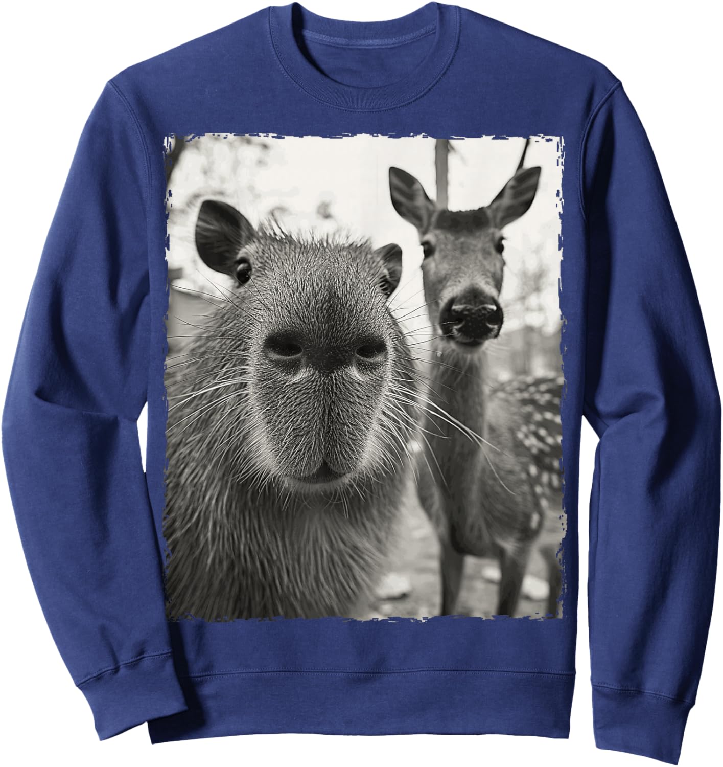 Capybara Selfie With A Deer Sweatshirt - Sweatshirt | Navy
