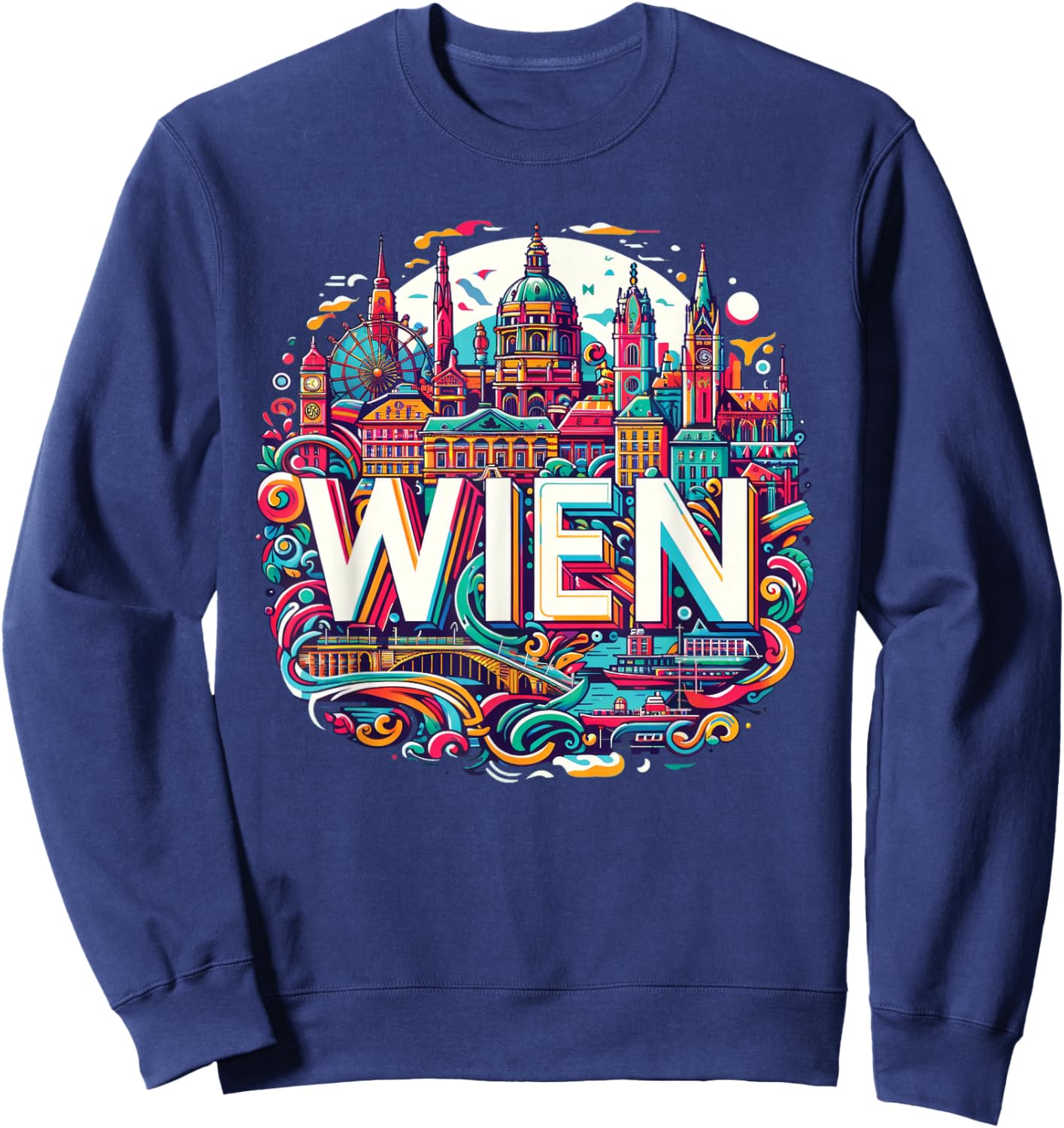 Vienna Austria Wien Souvenir Art Sweatshirt - Sweatshirt | Navy