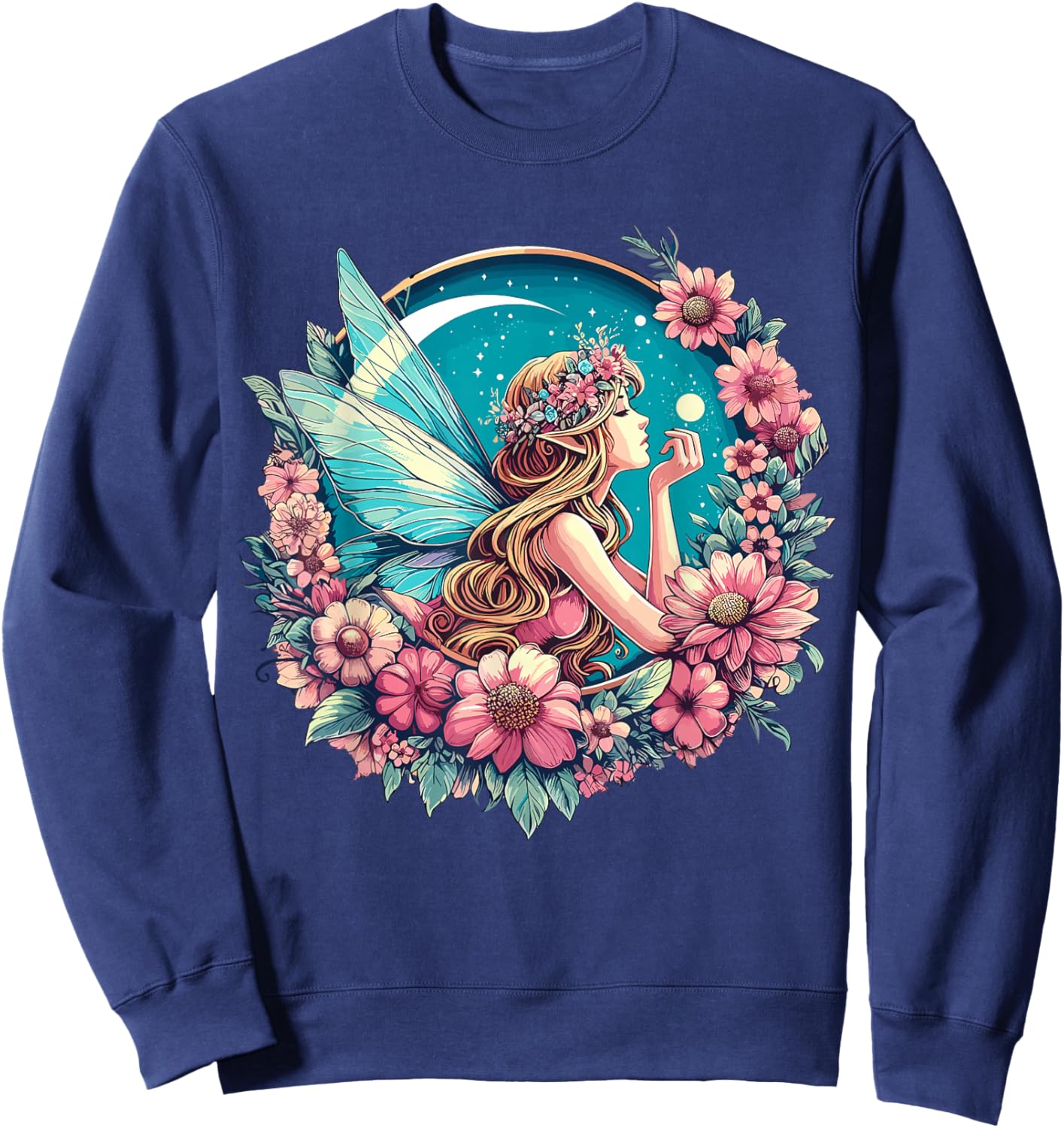 Whimsical Fantasy Fairycore Fairy Pixie Sweatshirt - Sweatshirt | Navy