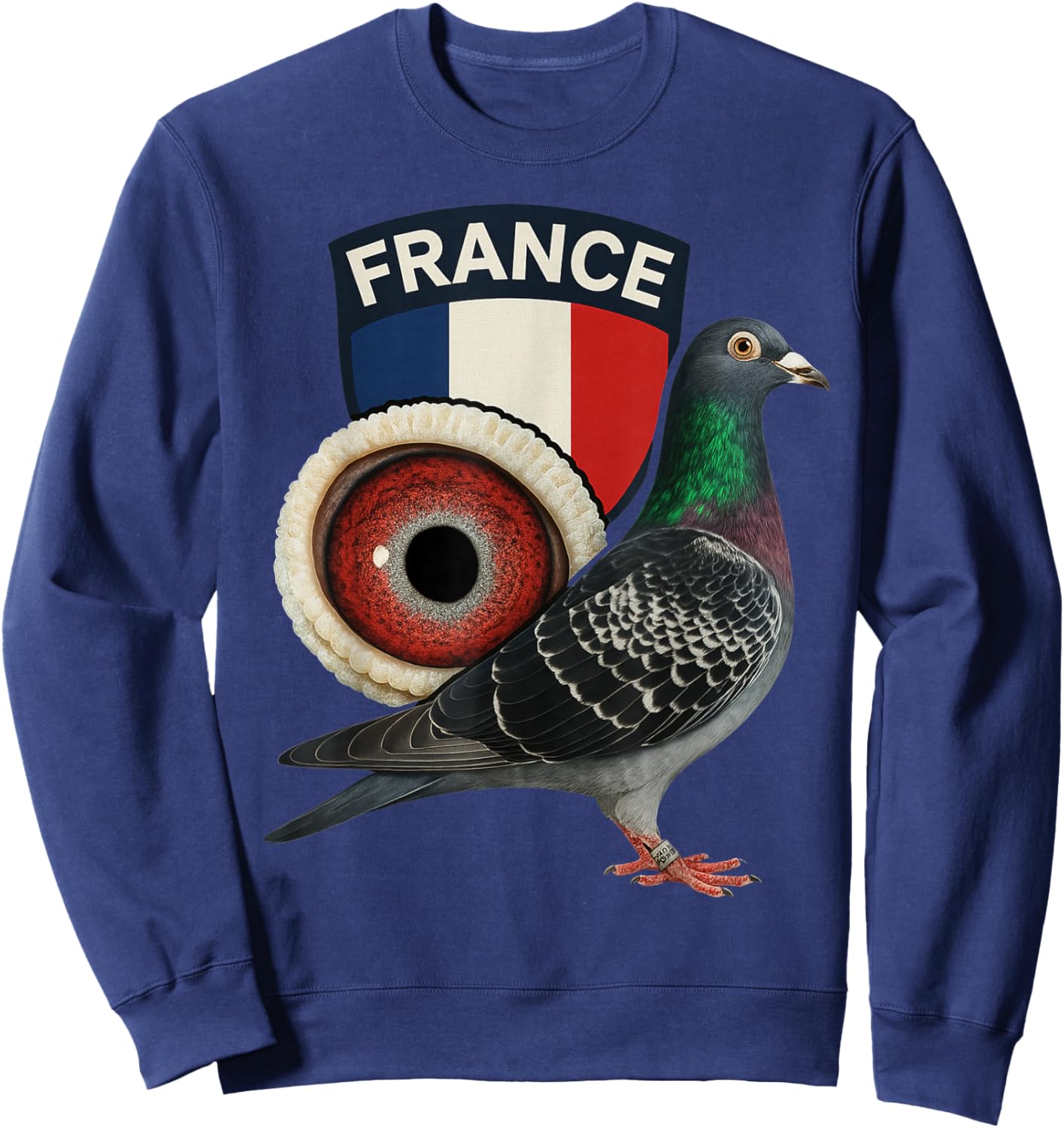 Colombophile Flag of France Pigeon Traveler Pigeons Sweatshirt - Sweatshirt | Navy