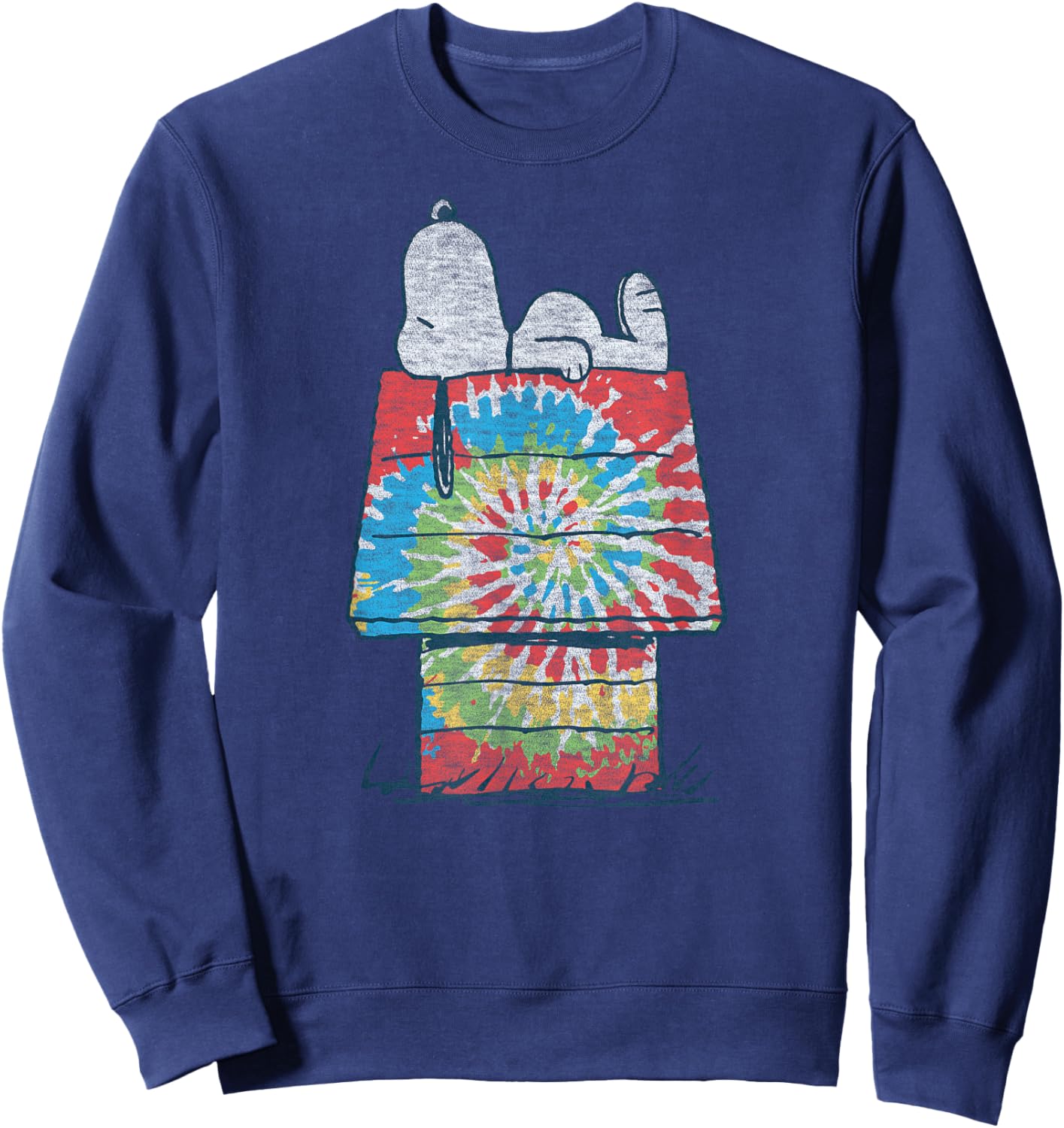 Peanuts - Snoopy Tie Dye House Sweatshirt - Sweatshirt | Navy