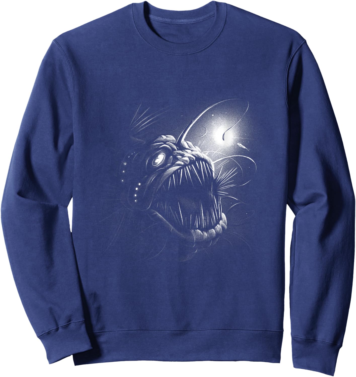 Anglerfish Deep Sea Creatures Ocean Sea Monster Angler Fish Sweatshirt - Sweatshirt | Navy
