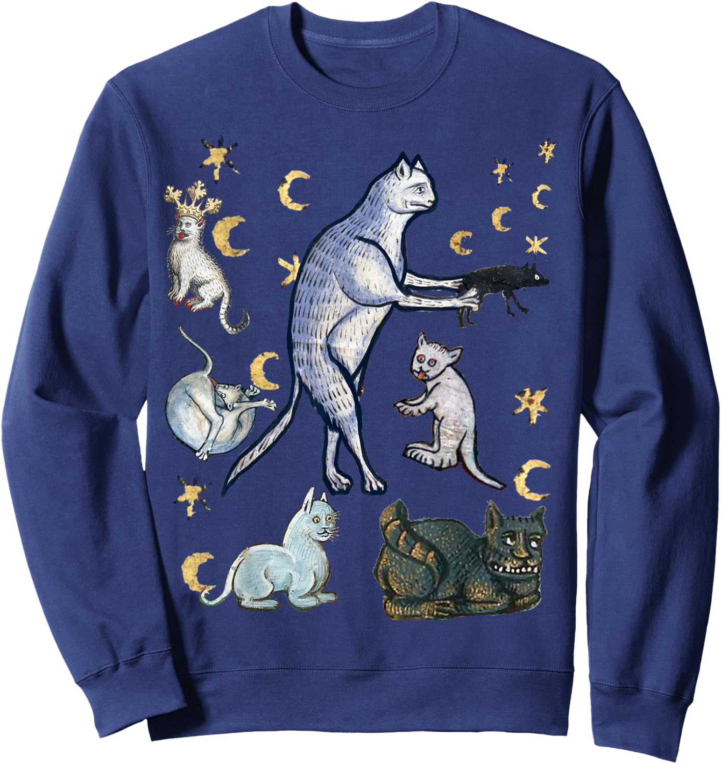 Ugly Medieval Cats Sweatshirt - Sweatshirt | Navy