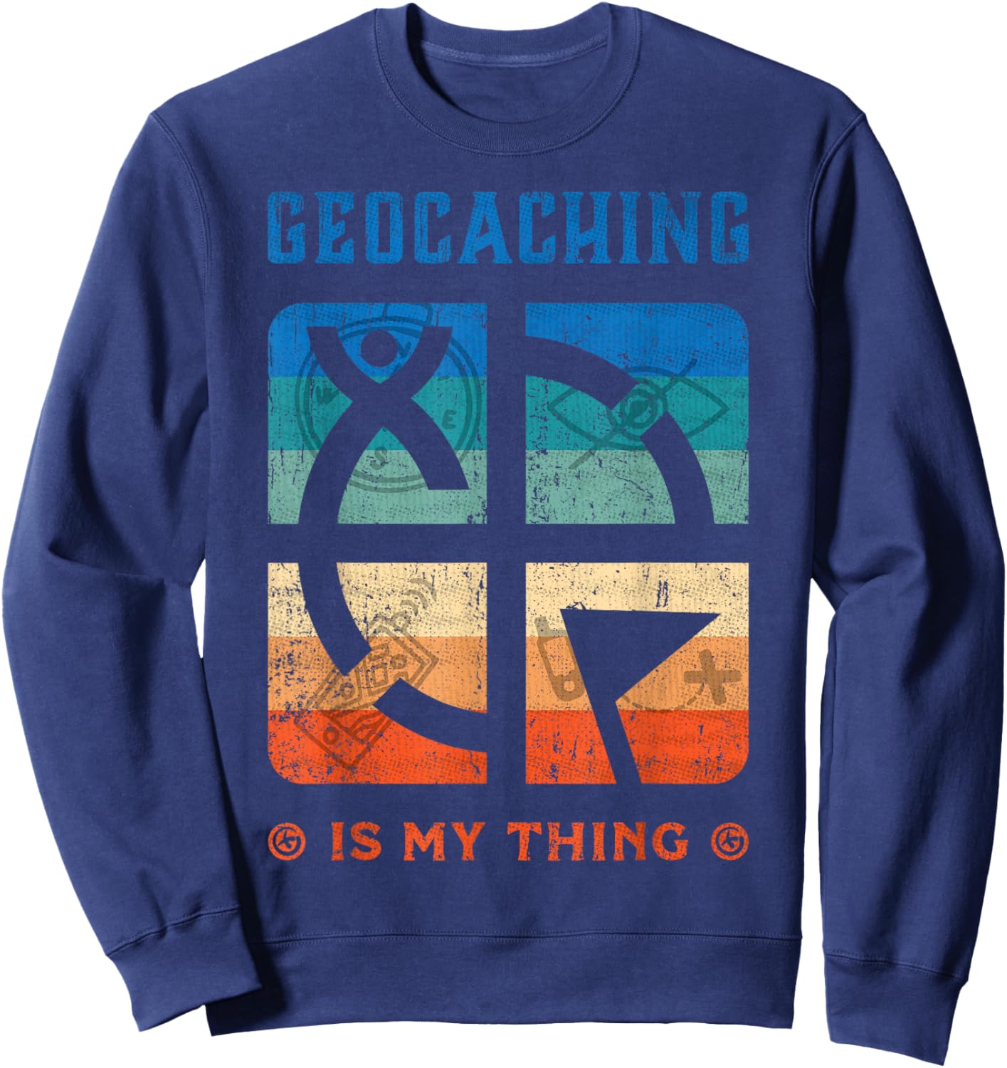 Geocacher Geocaching Supplies Kit Tools Trinkets Geocaching Sweatshirt - Sweatshirt | Navy