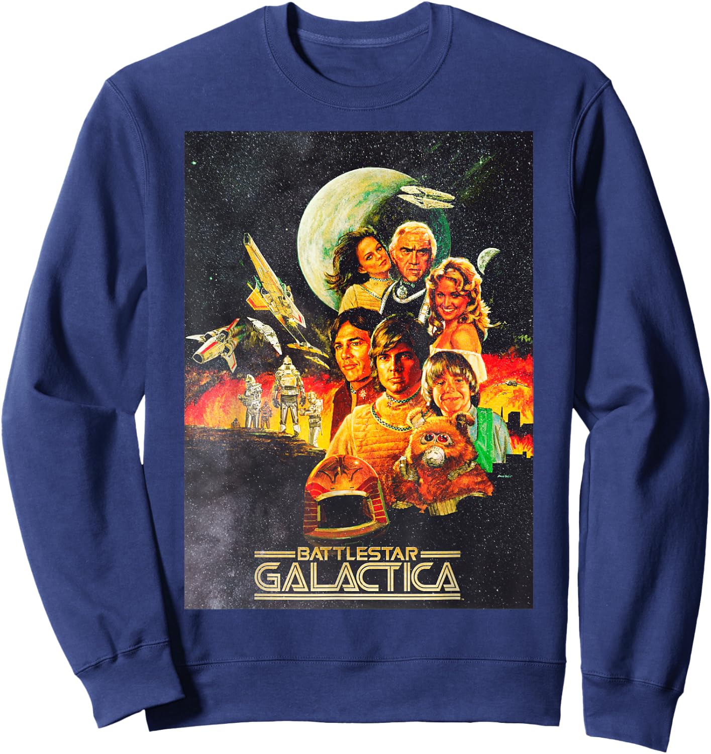 Battlestar Galactica Vintage Poster Sweatshirt - Sweatshirt | Navy