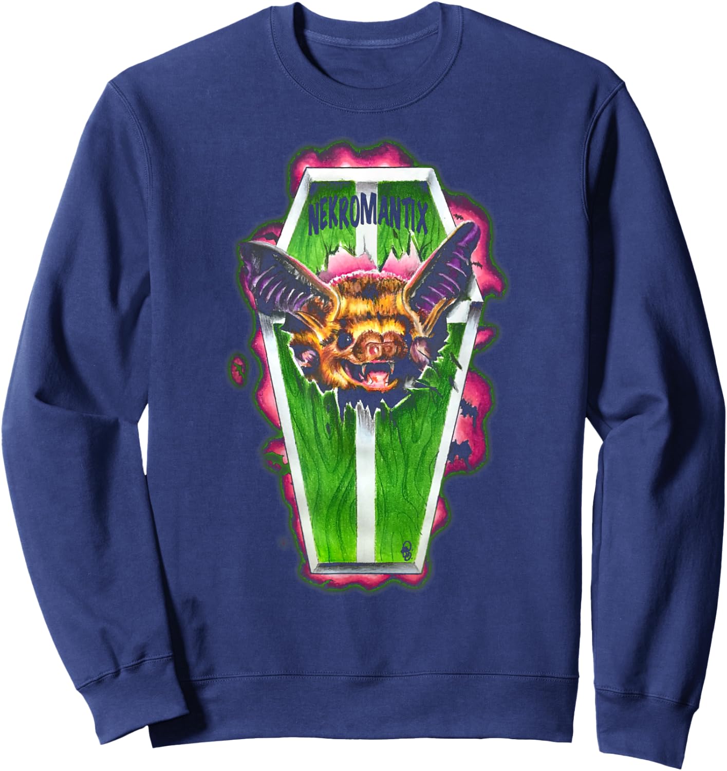 Nekromantix - Coffin - Official Merchandise Sweatshirt - Sweatshirt | Navy
