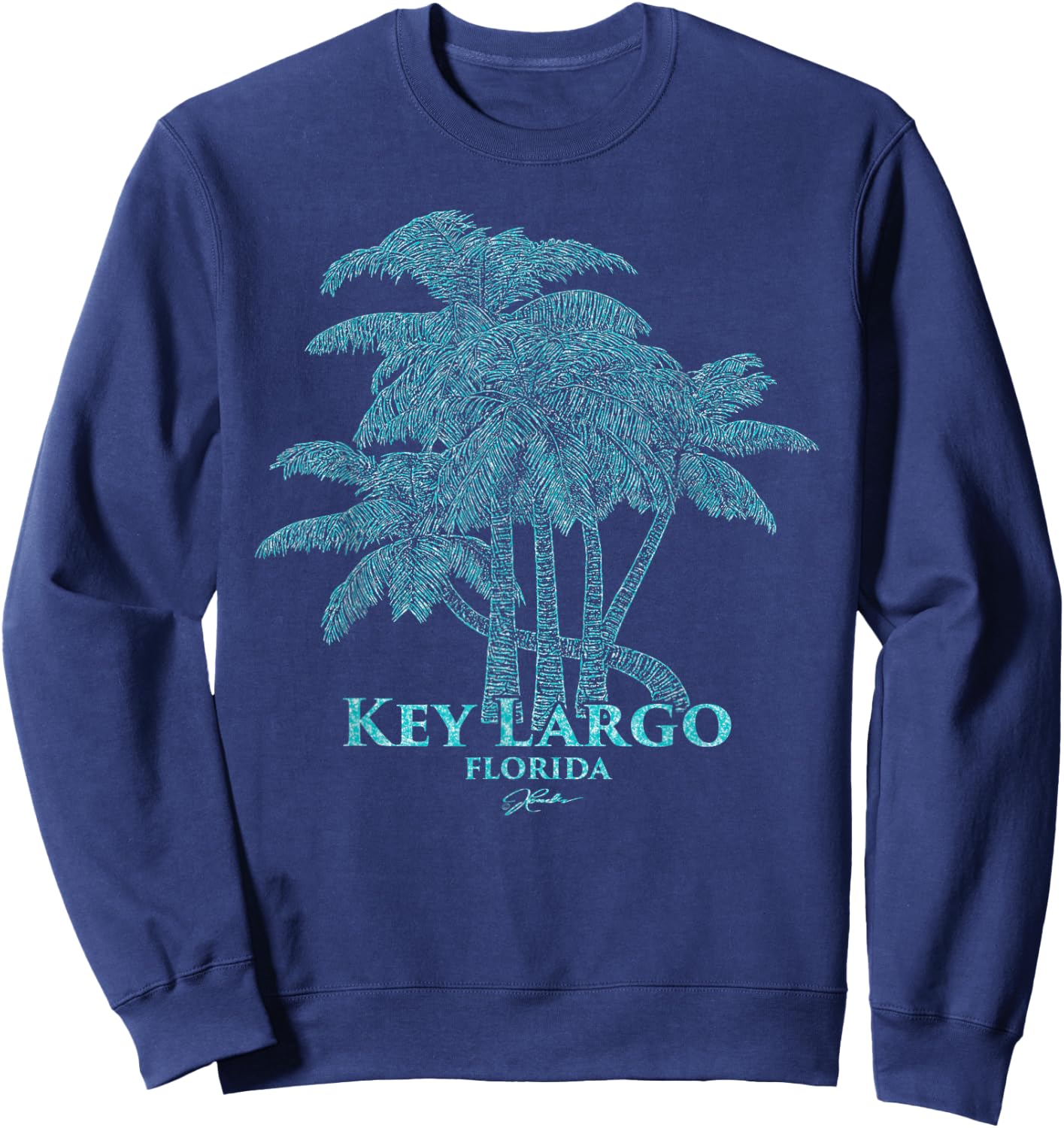 JCombs: Key Largo, FL, Palm Trees Sweatshirt - Sweatshirt | Navy