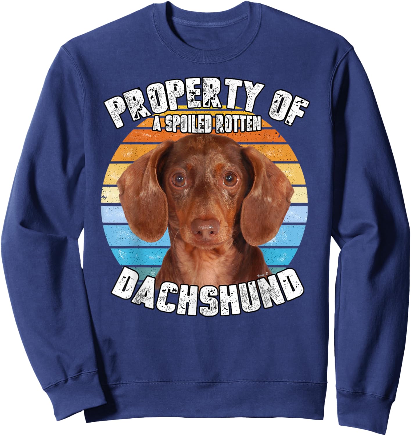 Dachshund Tan Owner Lover Property Of Sweatshirt - Sweatshirt | Navy