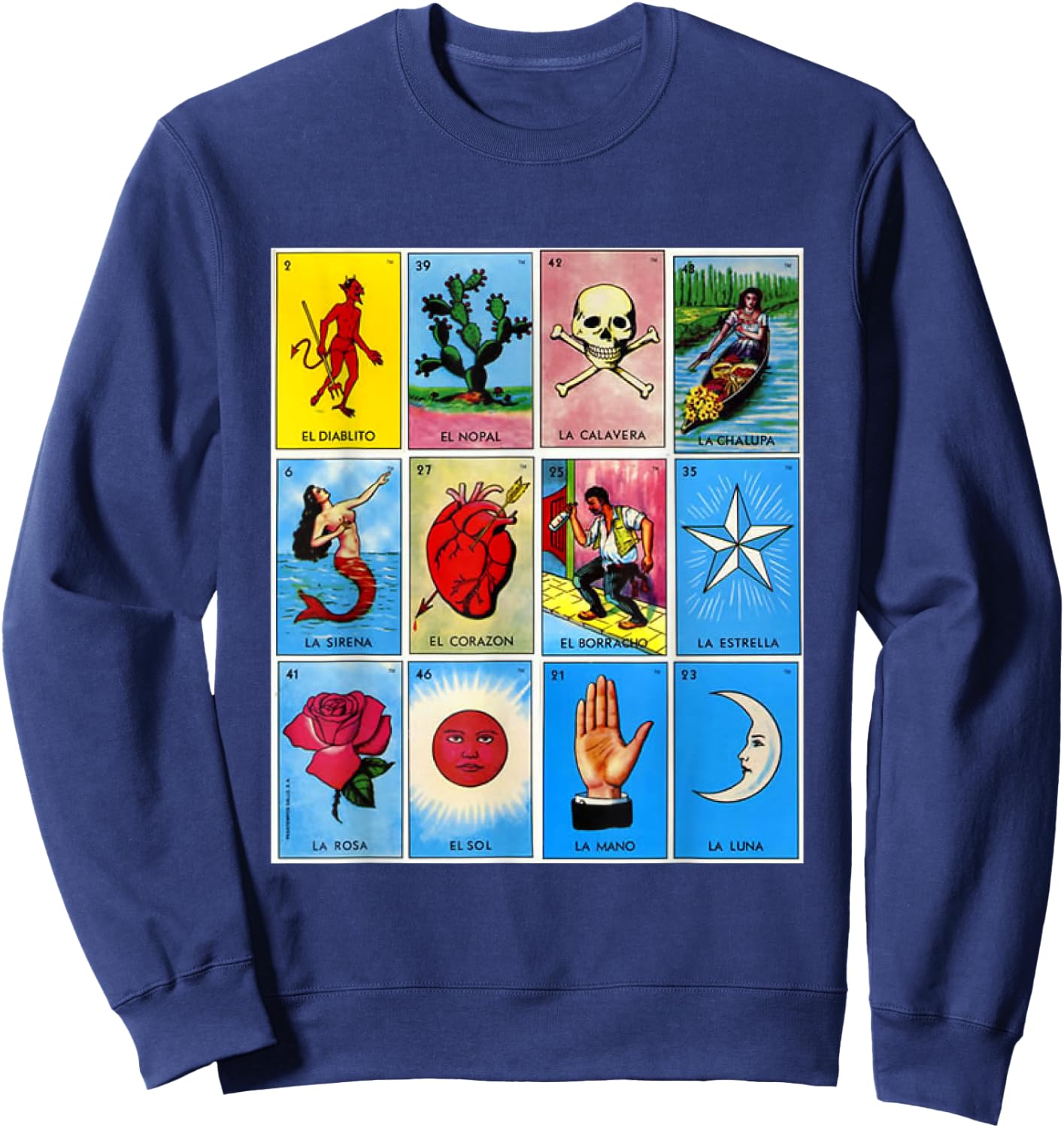 Mexican bingo card Sweatshirt - Sweatshirt | Navy