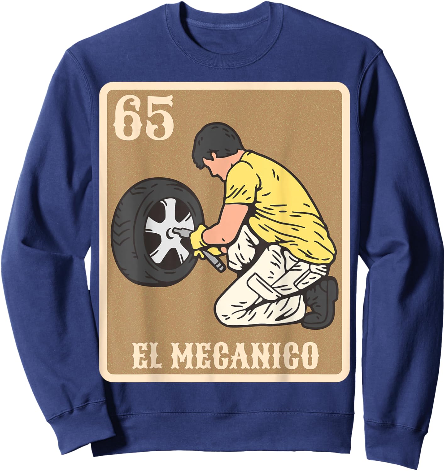 EL Mecanico Lottery Gift Spanish Bingo Card Game Sweatshirt - Sweatshirt | Navy