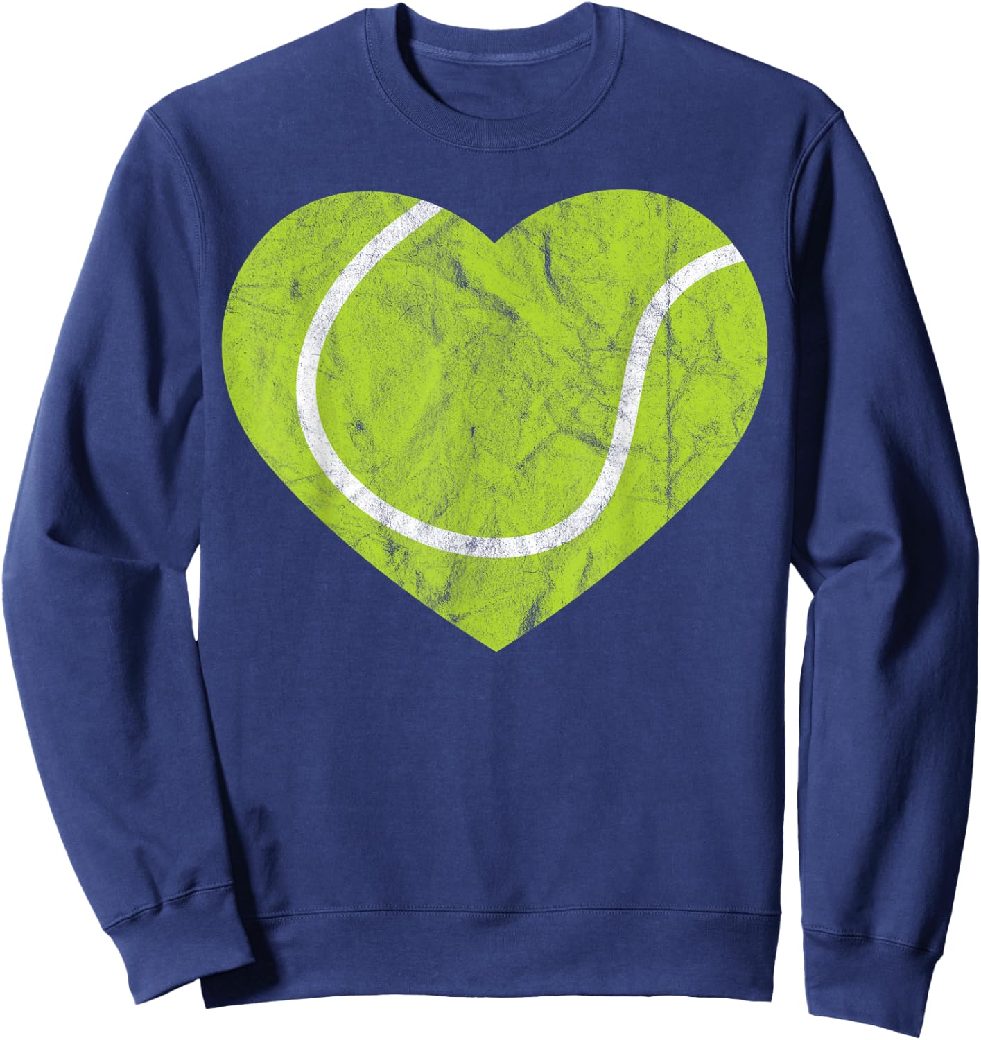 Vintage Tennis Heart Gift Retro Player Valentine's Day Sweatshirt - Sweatshirt | Navy