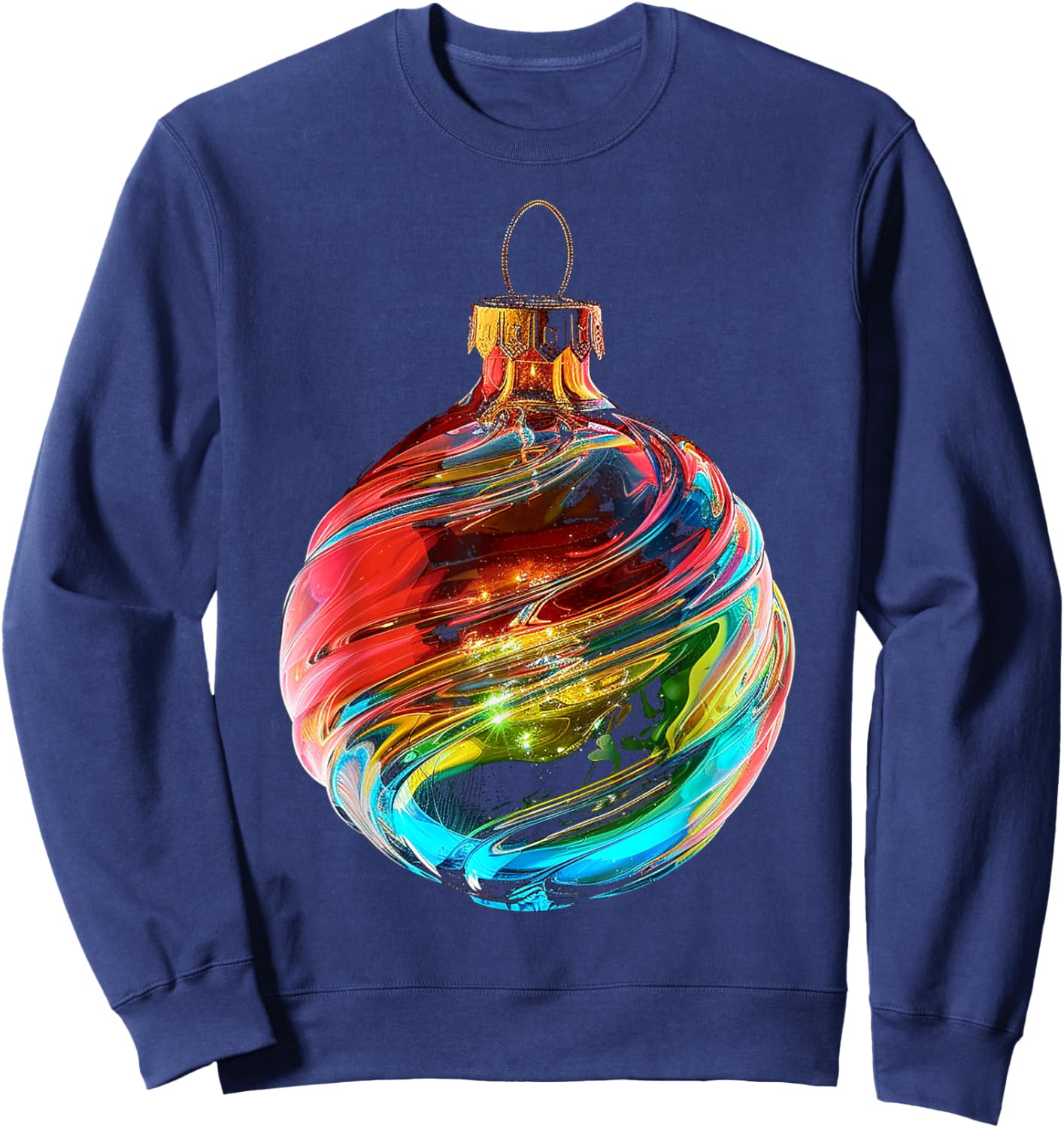 Christmas Ornament X-Mas Family Art Christmas Ornament Sweatshirt - Sweatshirt | Navy