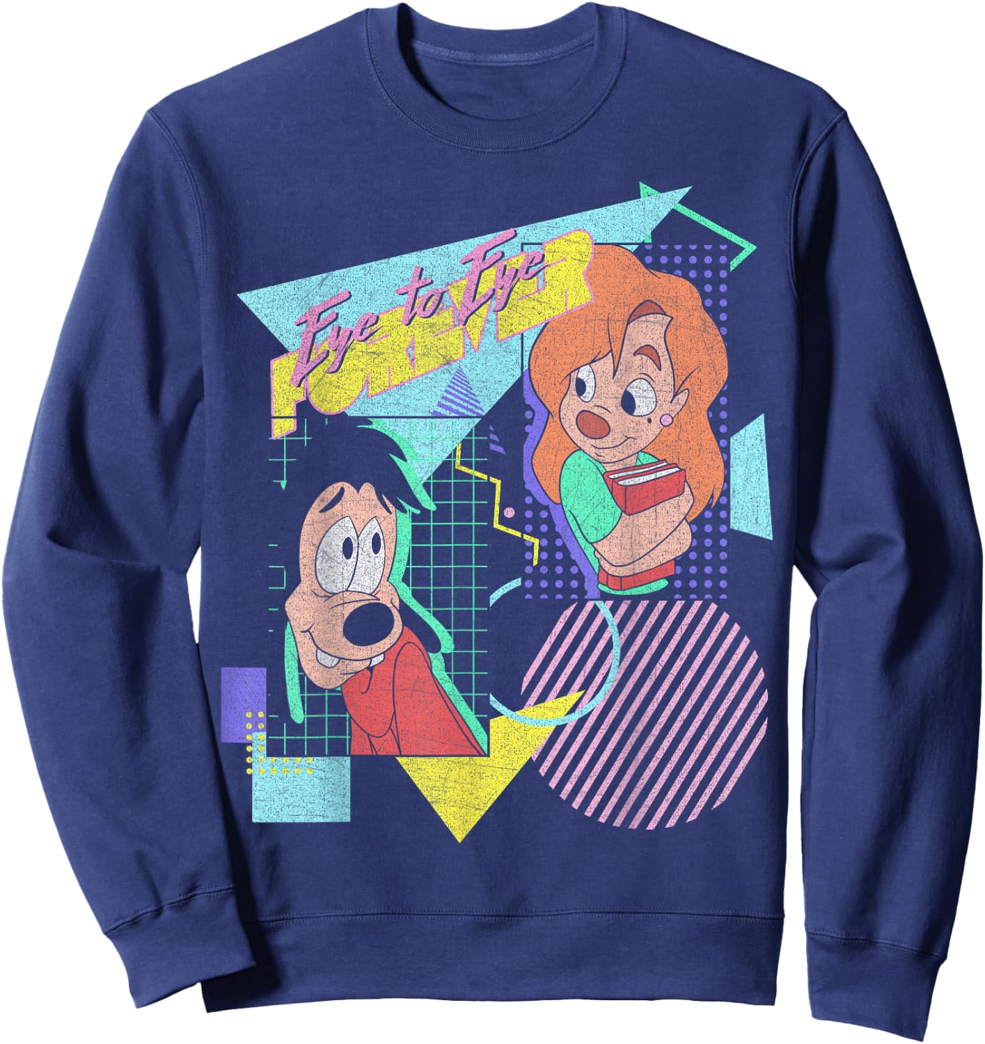 Disney A Goofy Movie Max & Roxanne Eye to Eye Poster Sweatshirt - Sweatshirt | Navy
