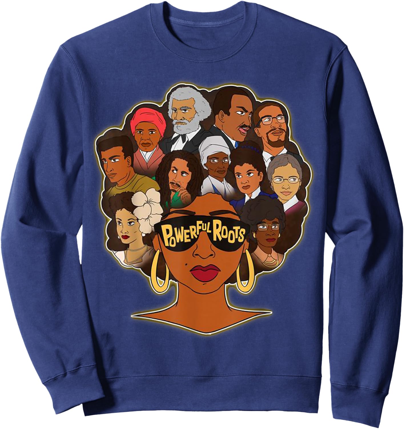 Powerful Roots Black History Month I Love My Roots Gifts Sweatshirt - Sweatshirt | Navy