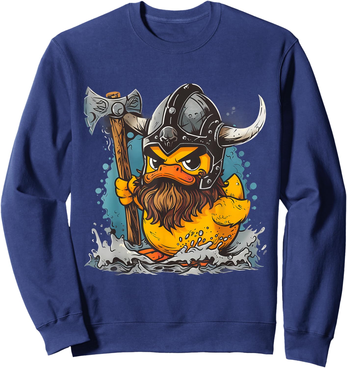 Rubber Duck Rubber Duckie Viking Duck Viking Helmet Vikings Sweatshirt - Sweatshirt | Navy